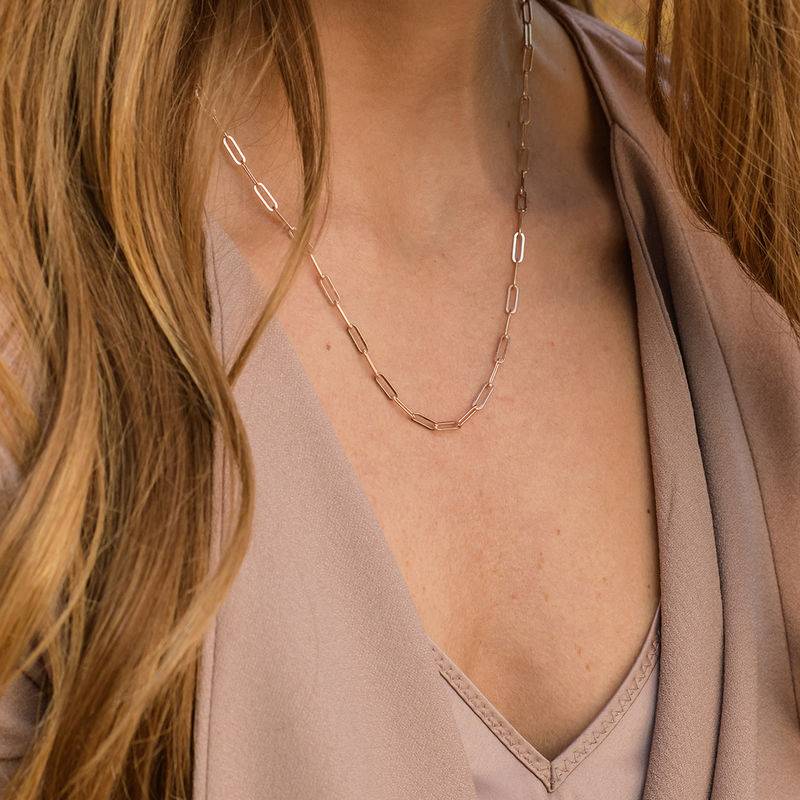Chain Link Necklace in 18K Rose Gold Plating