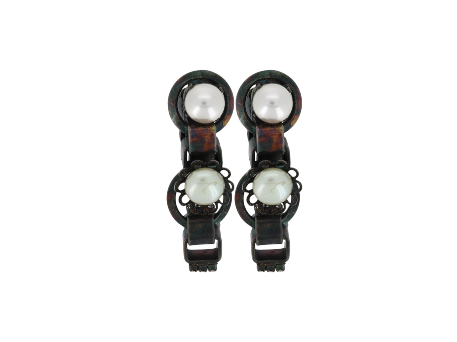 Chain Link Pearl Earrings