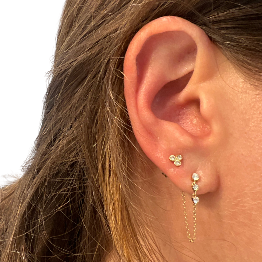 Diamond Chain Drop Earrings