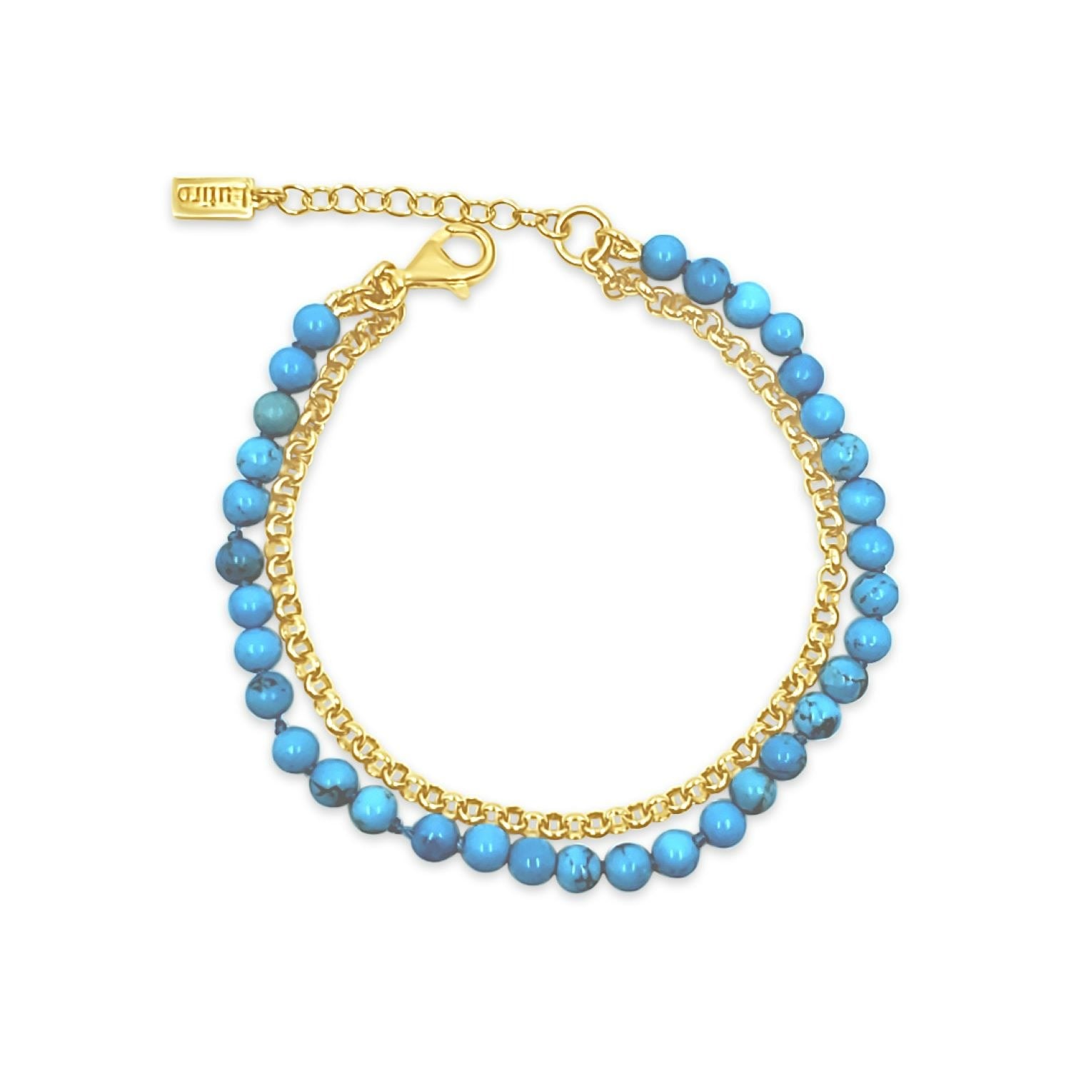 Chain With Synthetic Turquoise Bracelet