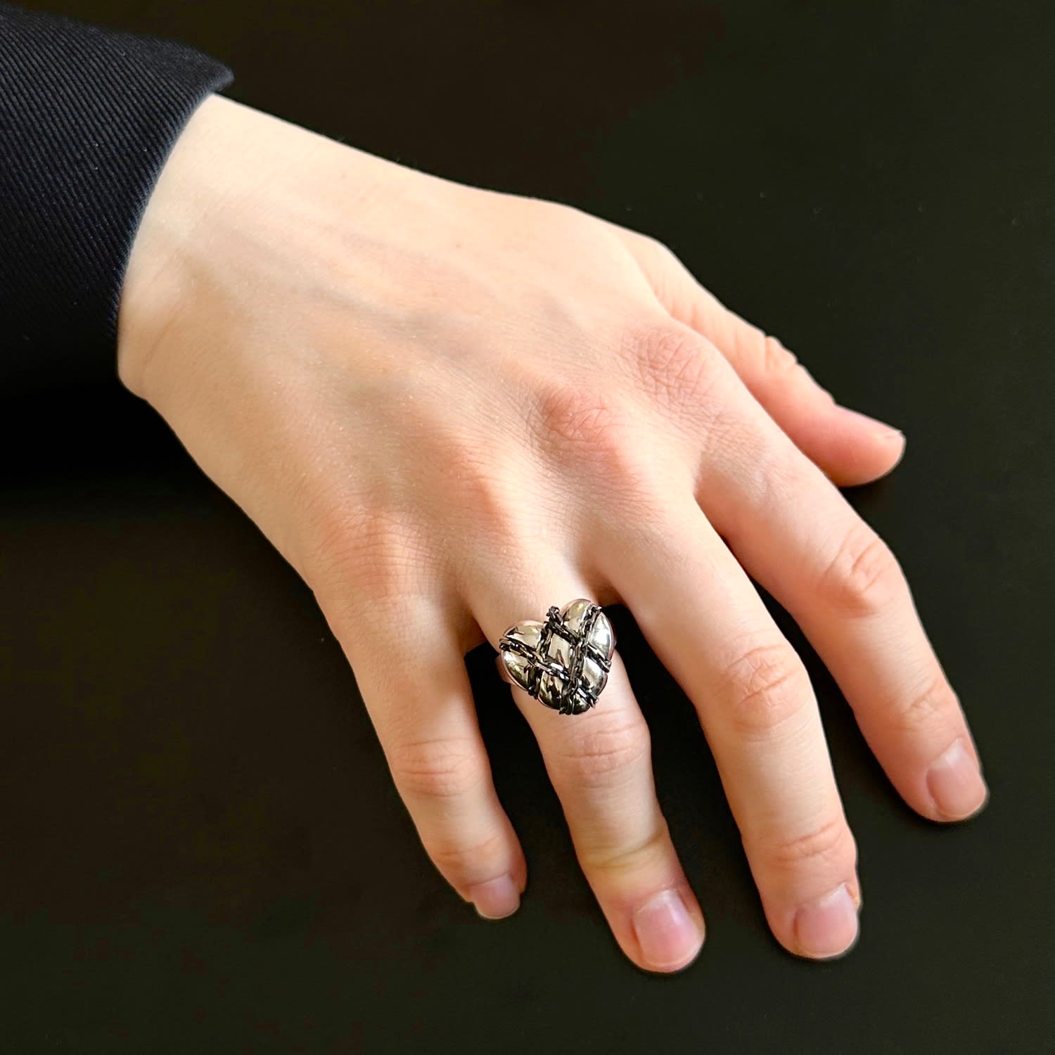 Chained Love Ring Silver