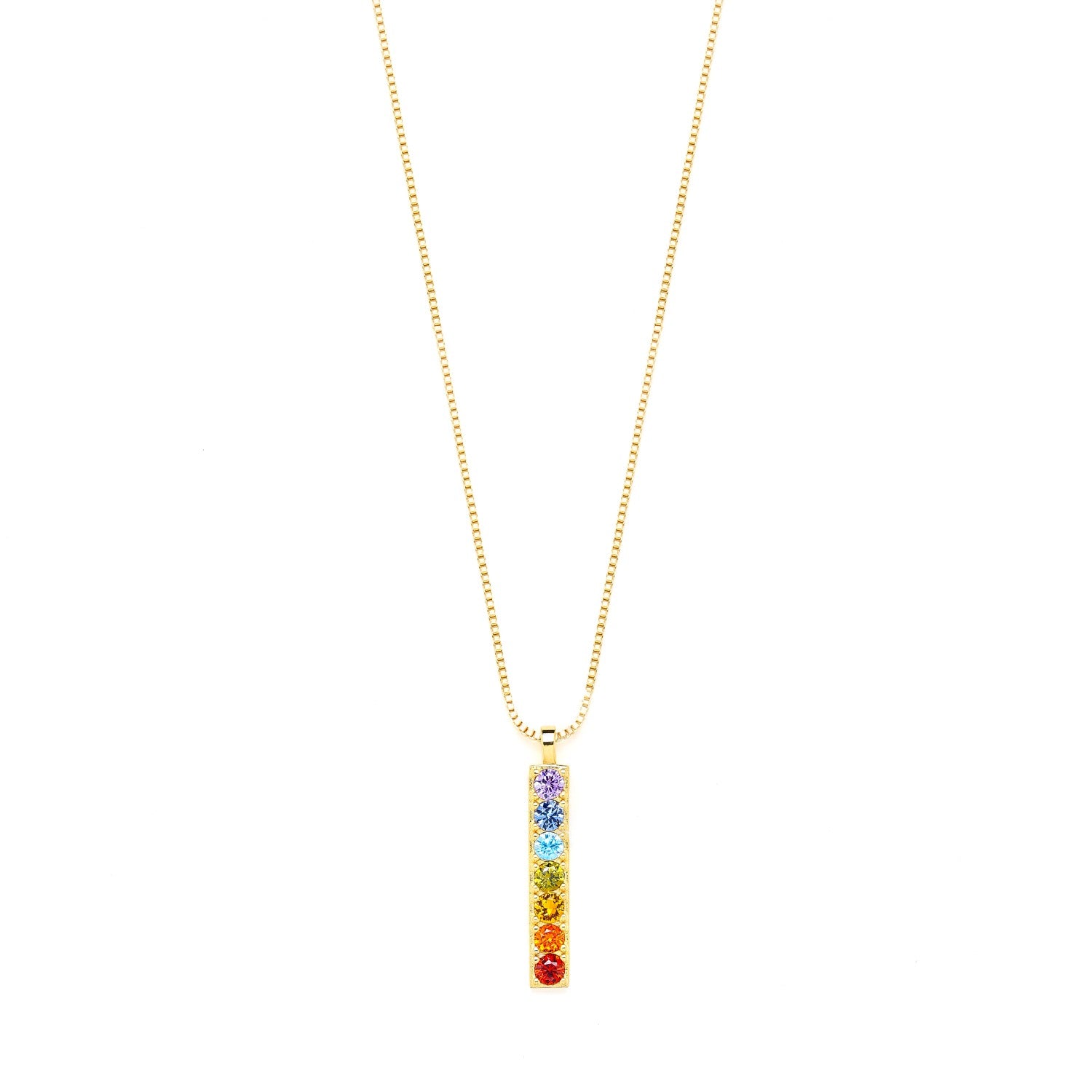 Chakra Align Bar Necklace, Gold Over Sterling Silver