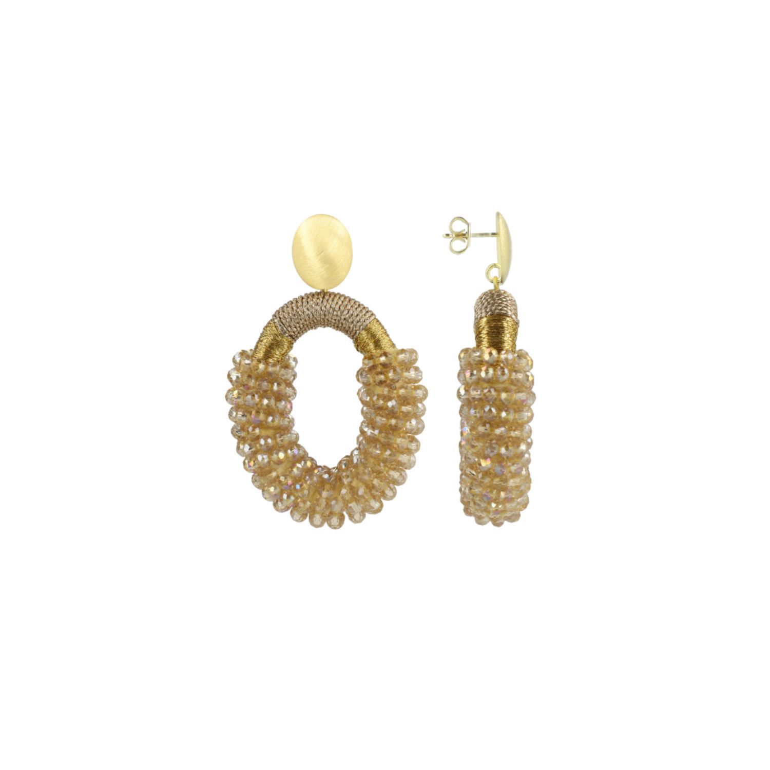 Champagne Earrings Yara Oval M