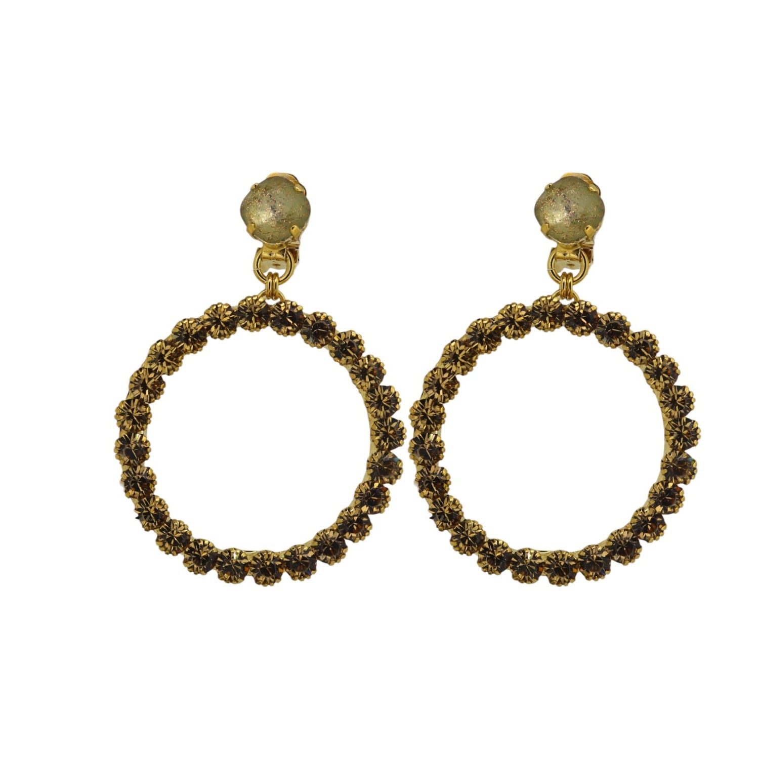 Champagne Hoop Earrings - Pierced