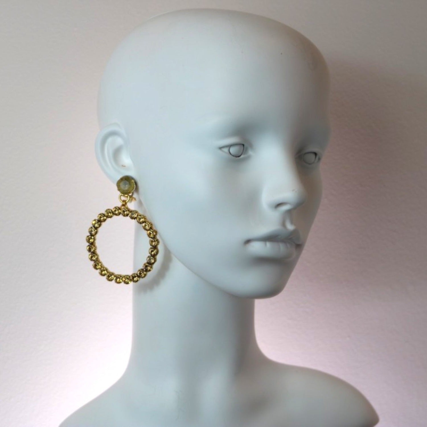 Champagne Hoop Earrings - Pierced