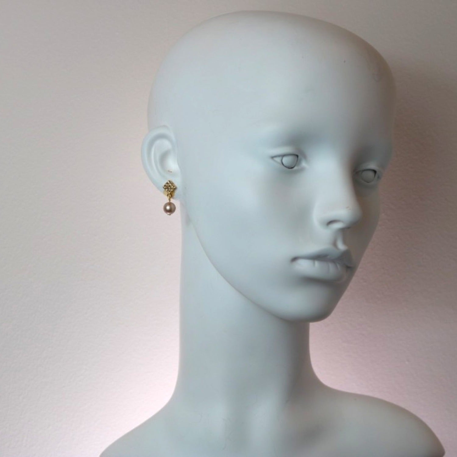Champagne Pearl Drop Earrings