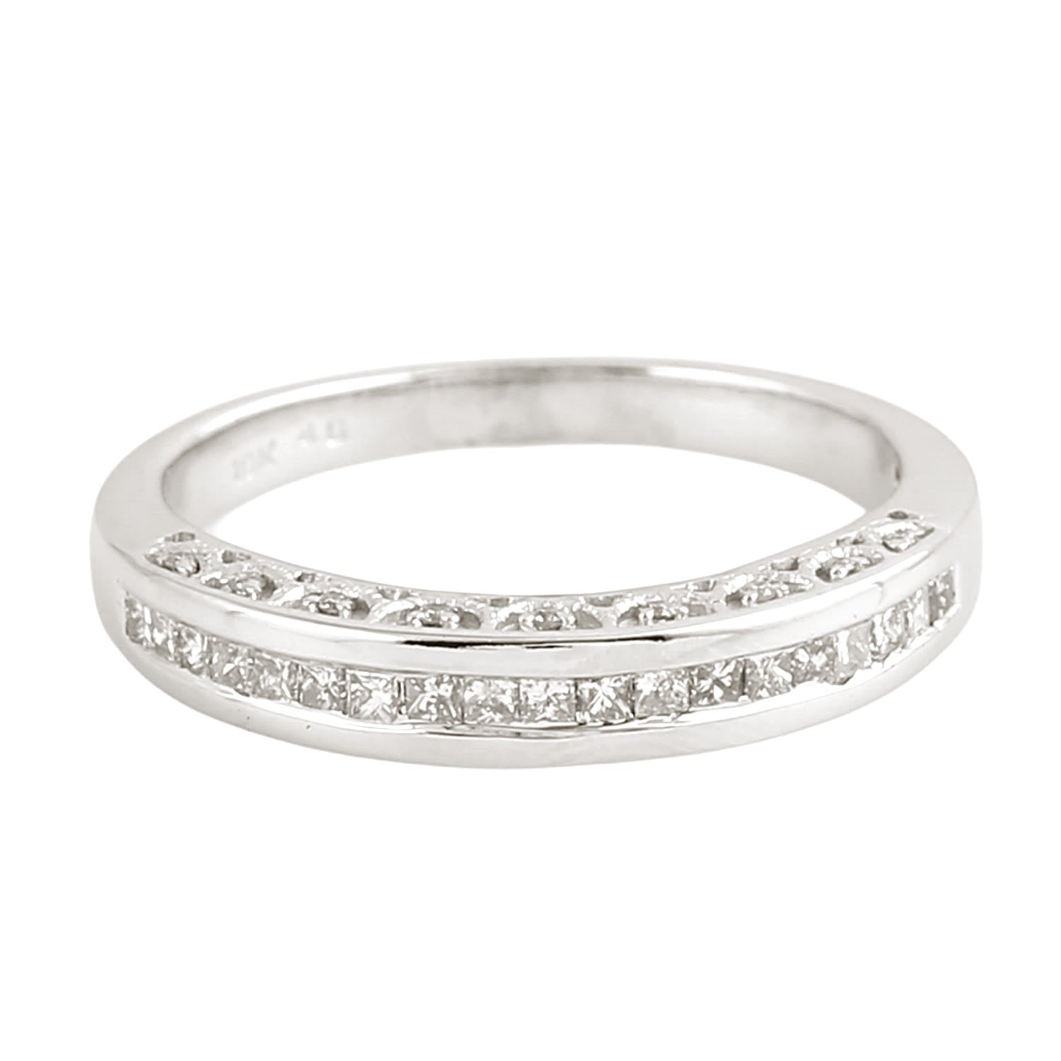 Natural Channel Set Diamond Band Ring In White Gold