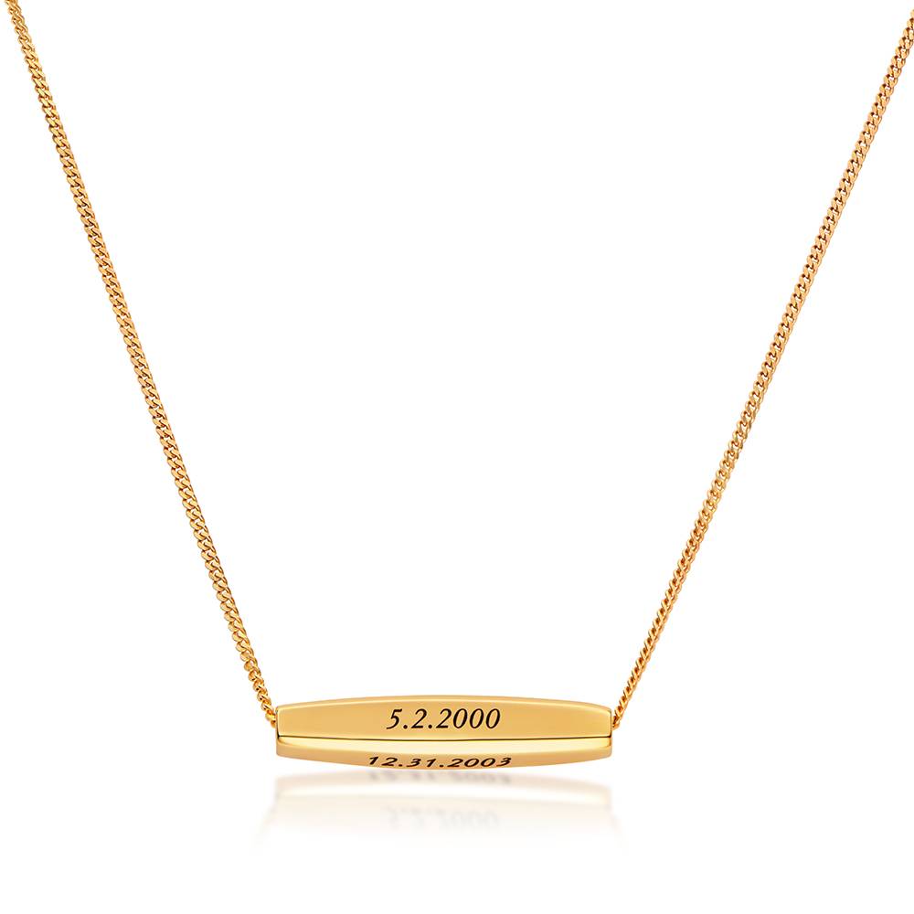 Chapters Engraved Spinning Bar Necklace in Gold Plating