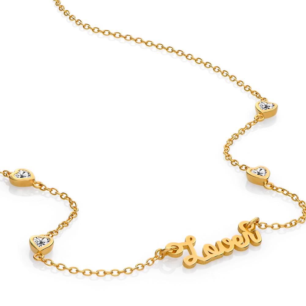 Charli Heart Chain Name Necklace in 18K Gold Plating