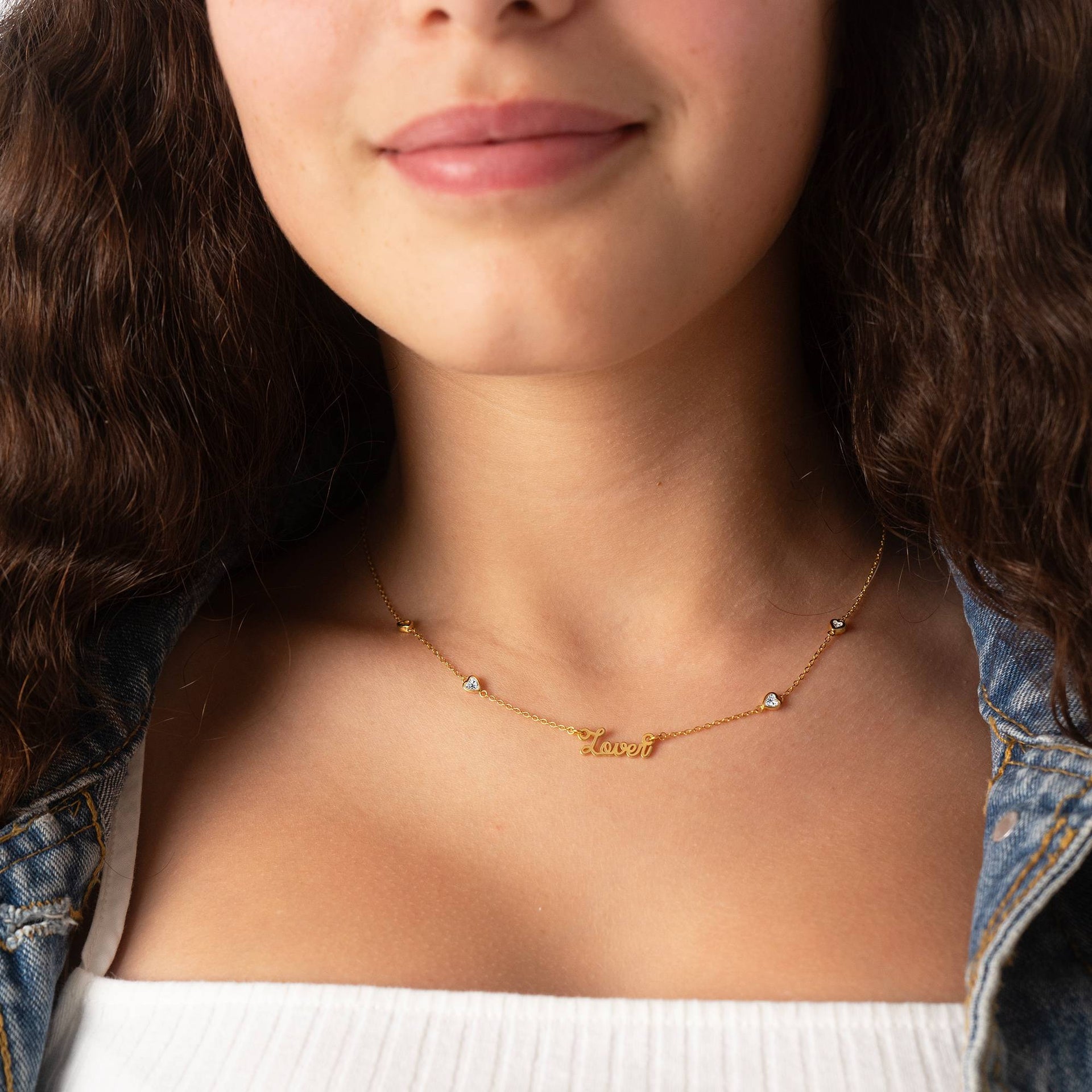 Charli Heart Chain Name Necklace in 18K Gold Vermeil