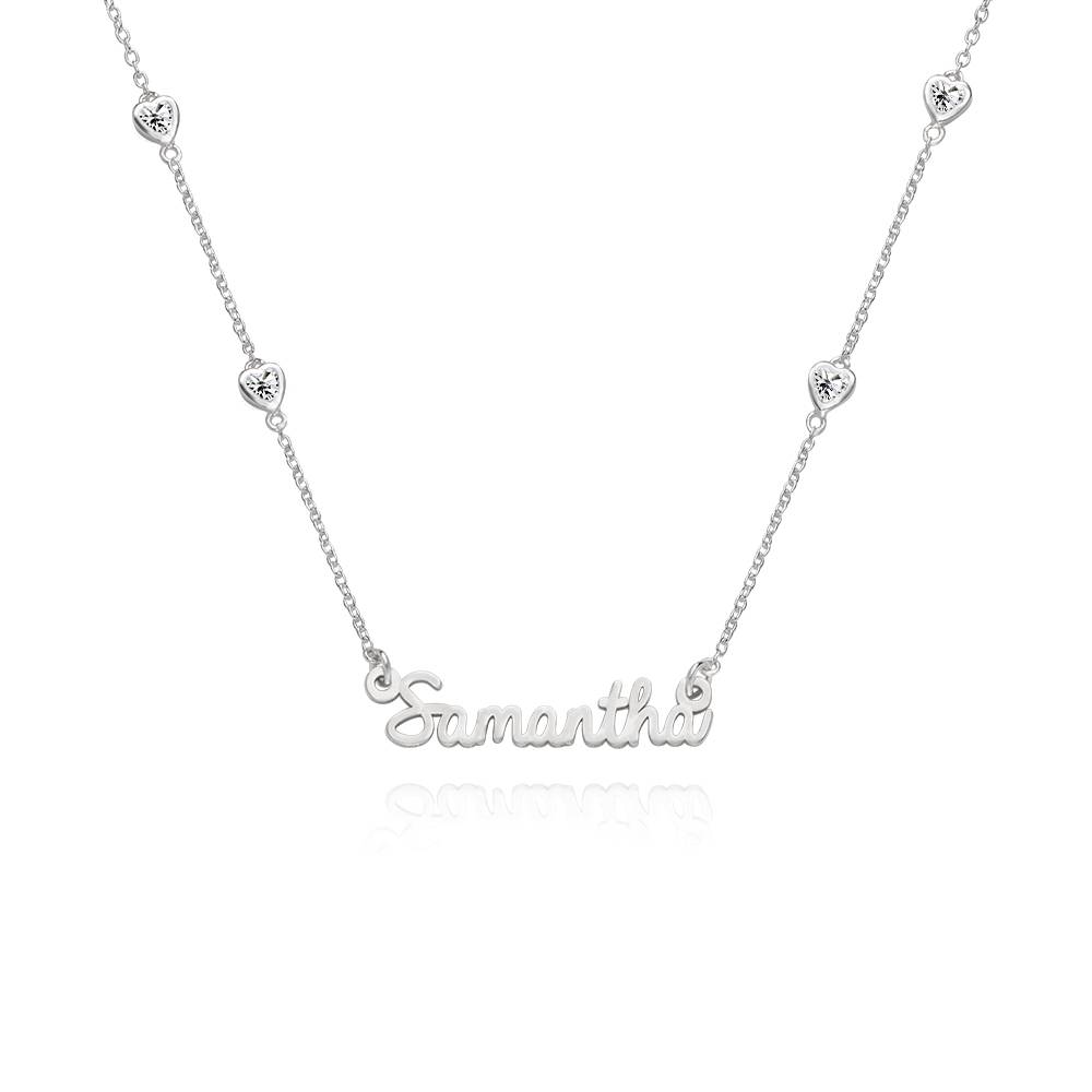 Charli Heart Chain Name Necklace in Sterling Silver
