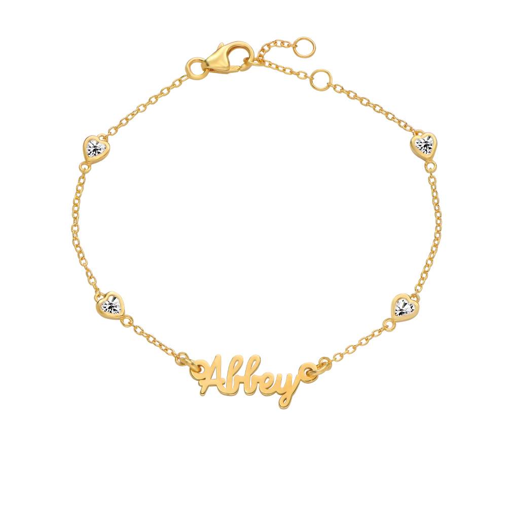 Charli Heart Chain Name Bracelet in 18K Gold Plating