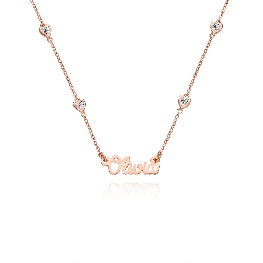 Charli Heart Chain Name Necklace in 18K Rose Gold Plating