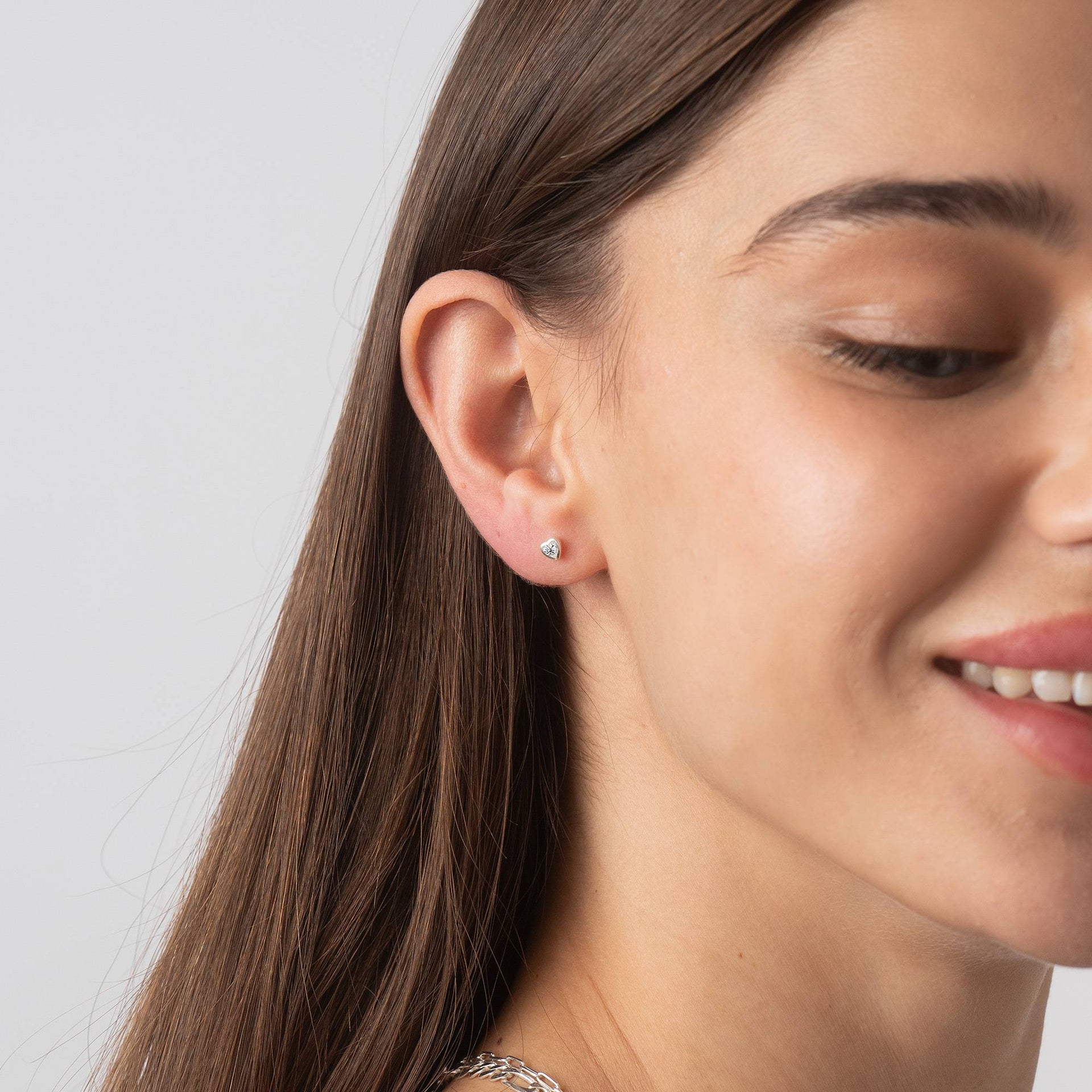 Charli Heart Earrings in Sterling Silver