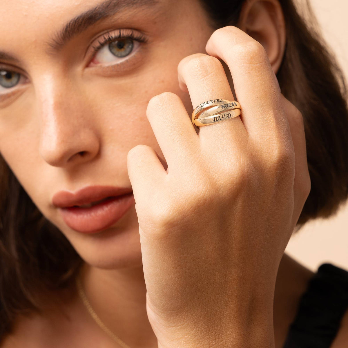 Charlize 3 Russian Ring in 10K Yellow Gold