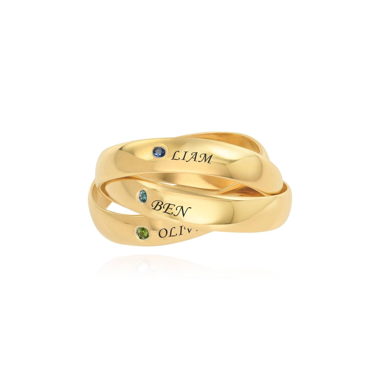 Charlize Russian Ring with Birthstones in 18K Gold Plating