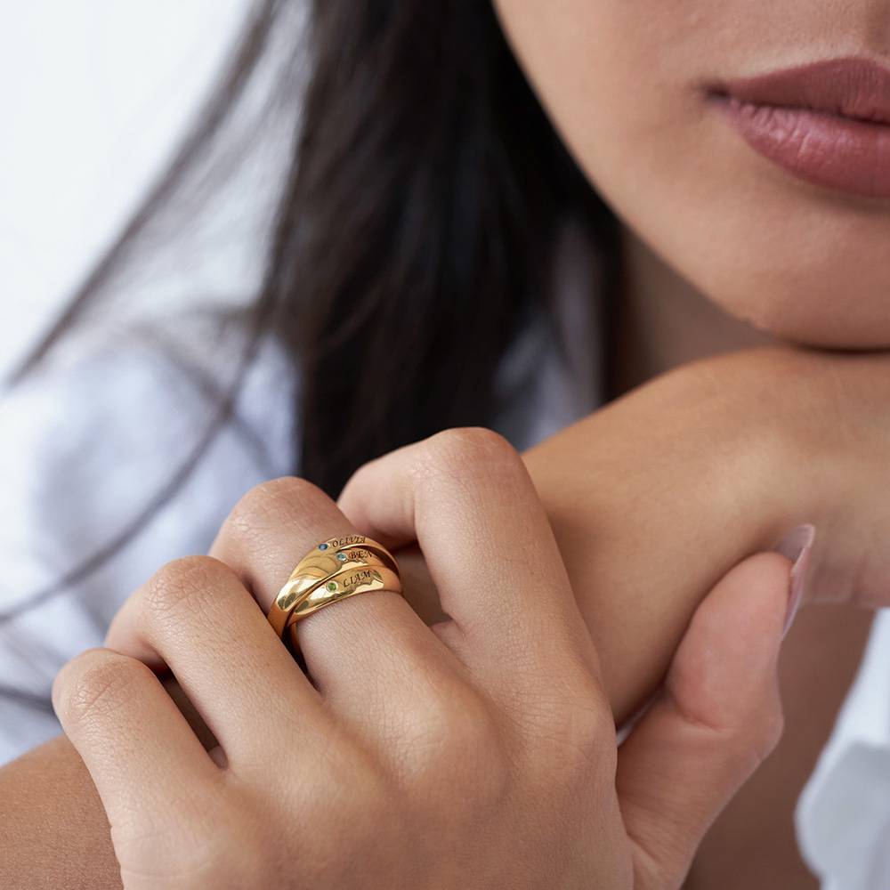 Charlize Russian Ring with Birthstones in 18K Gold Vermeil