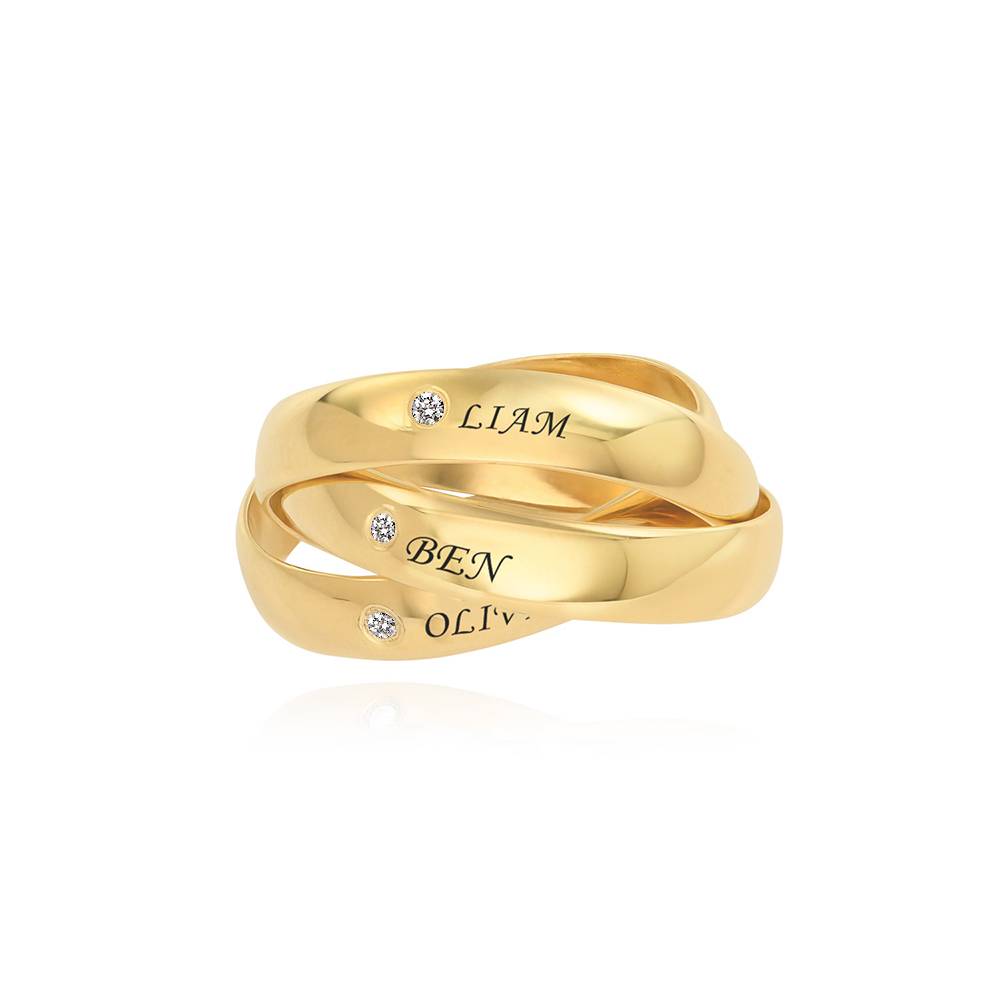 Charlize Russian Ring with Diamonds in Gold Plating