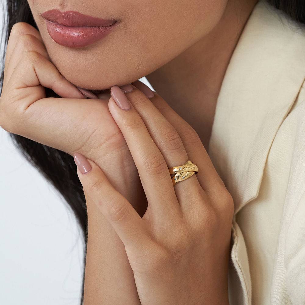 Charlize Russian Ring with Diamonds in Gold Vermeil