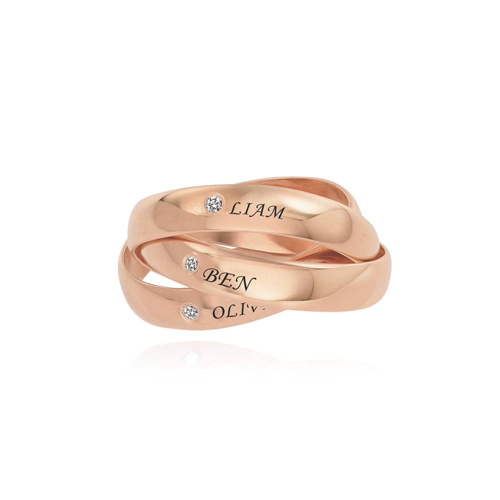 Charlize Russian Ring with Diamonds in Rose Gold Vermeil