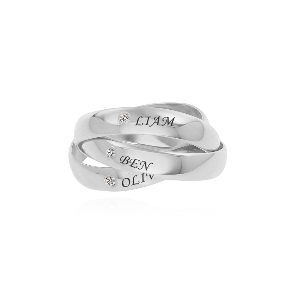 Charlize Russian Ring with Diamonds in Sterling Silver