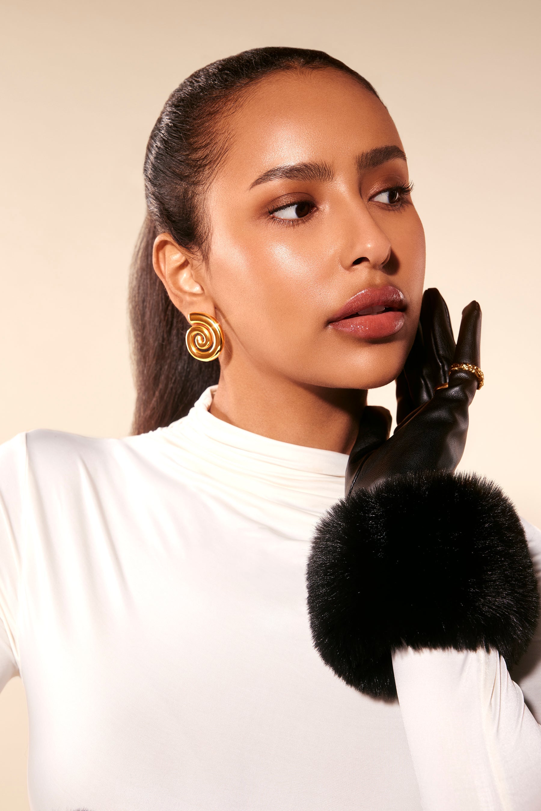 Charm Gold Plated Statement Earrings