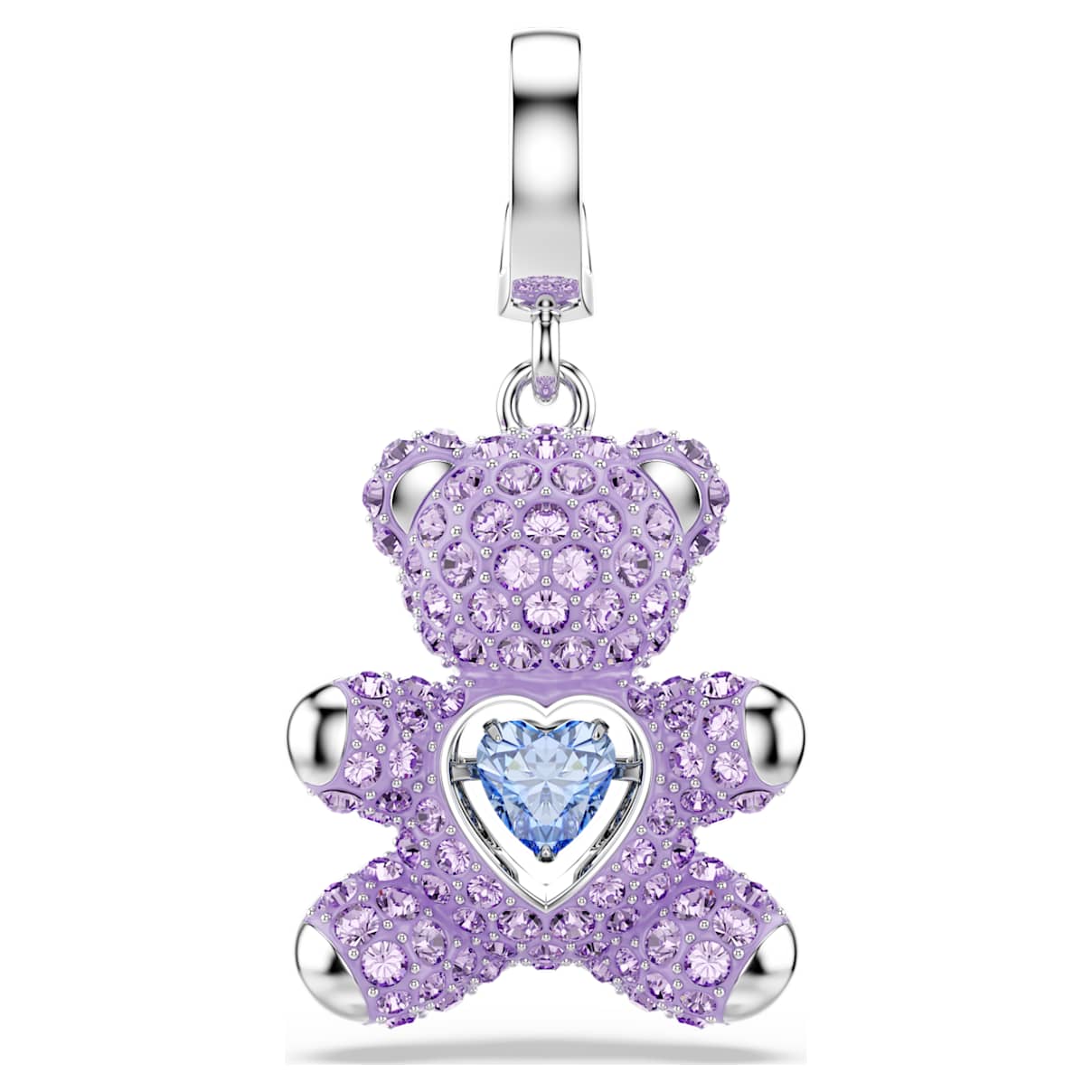 IDYLLIA CHARM MIXED CUTS TEDDY PURPLE RHODIUM PLATED
