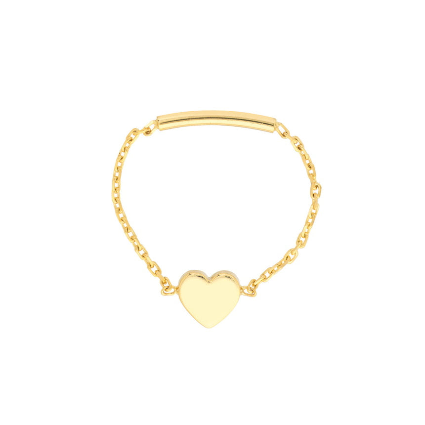Gold Ring With Heart Charm