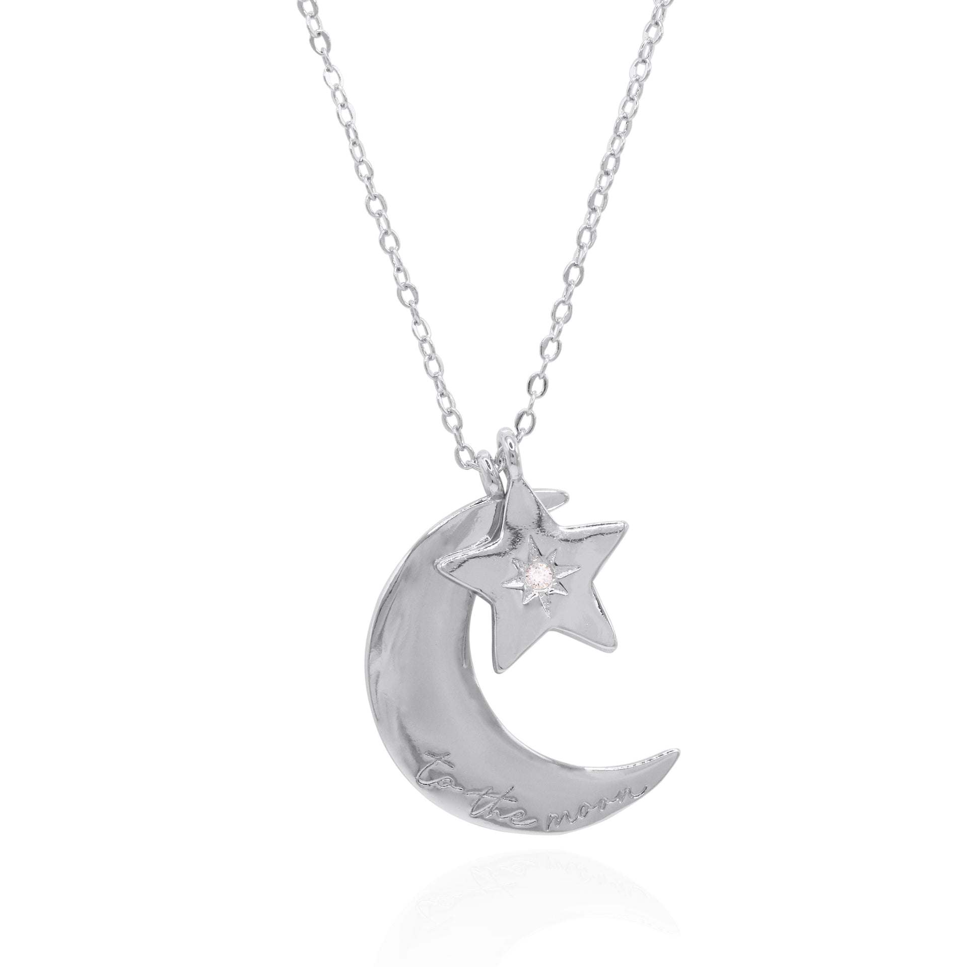 Cherish To The Moon & Back Necklace | Sterling Silver