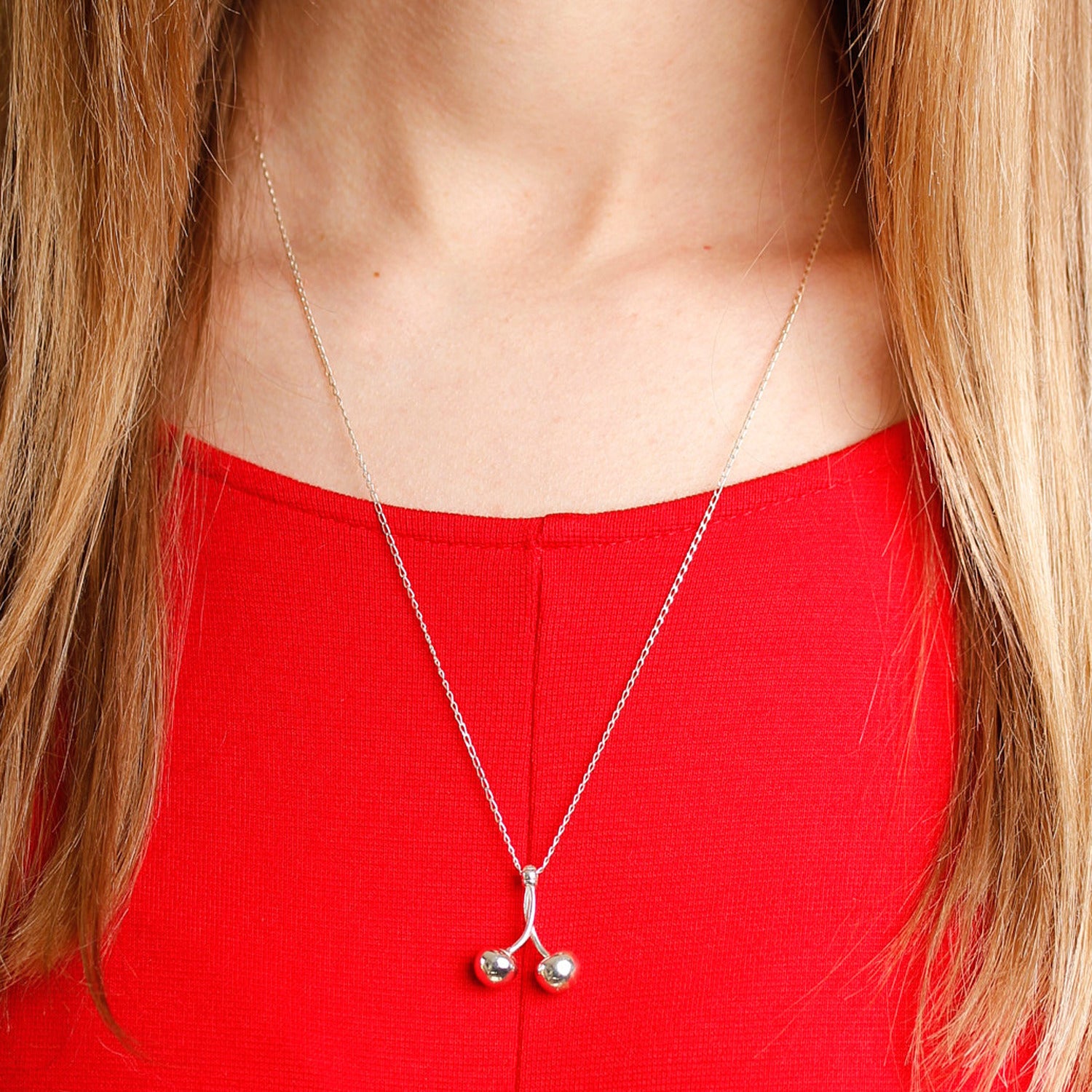 Cherry Necklace – Large - Silver