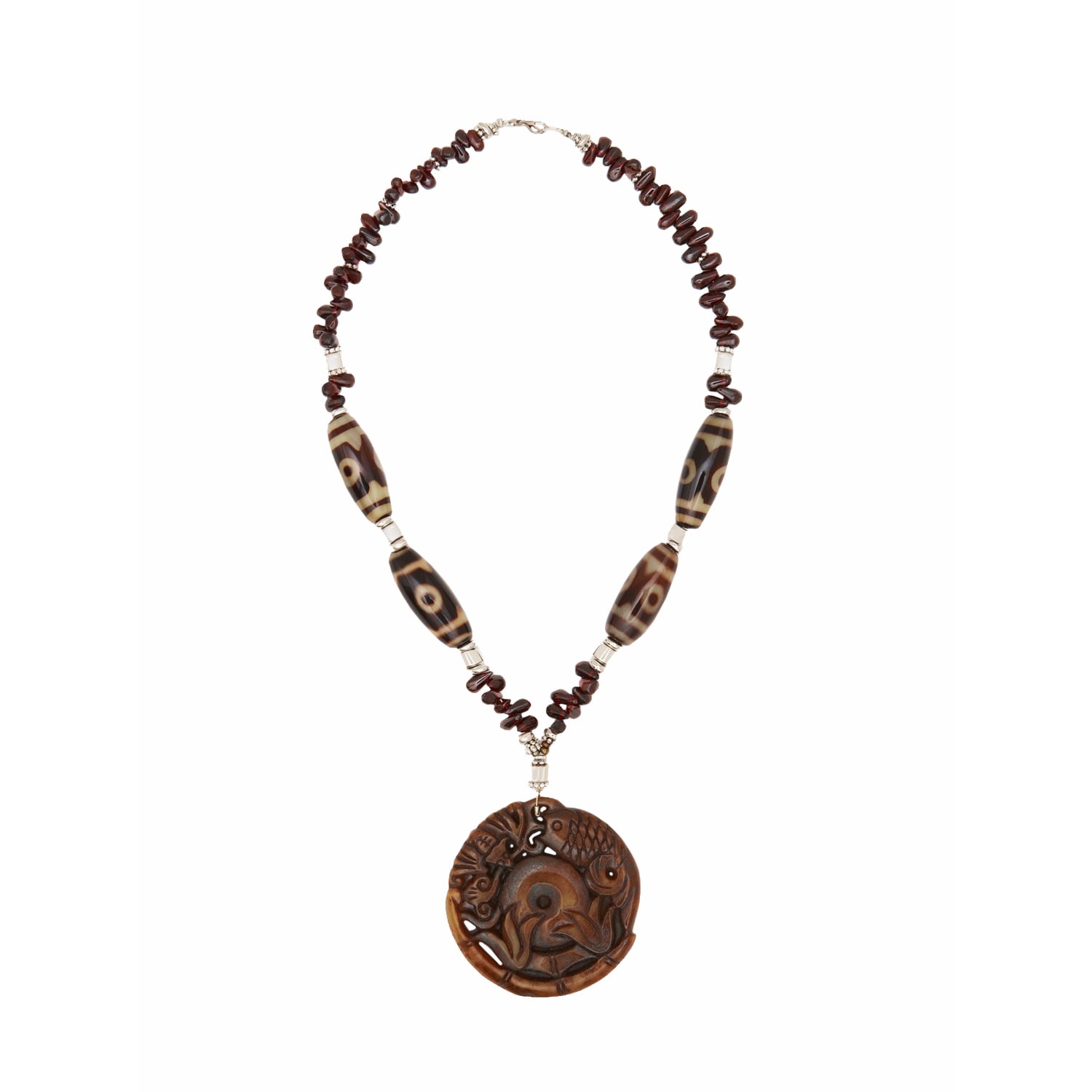 Chika Short Necklace In Jade, Garnet & Agate