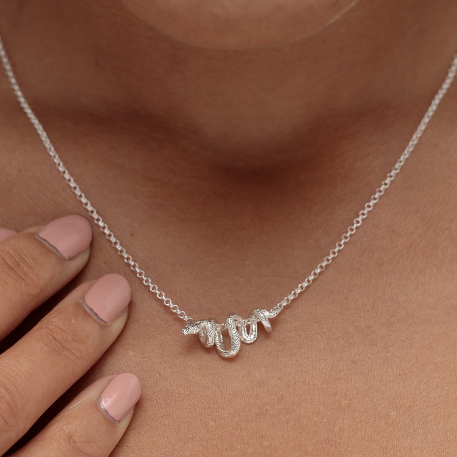 Sterling Silver Chinese Zodiac Snake Necklace