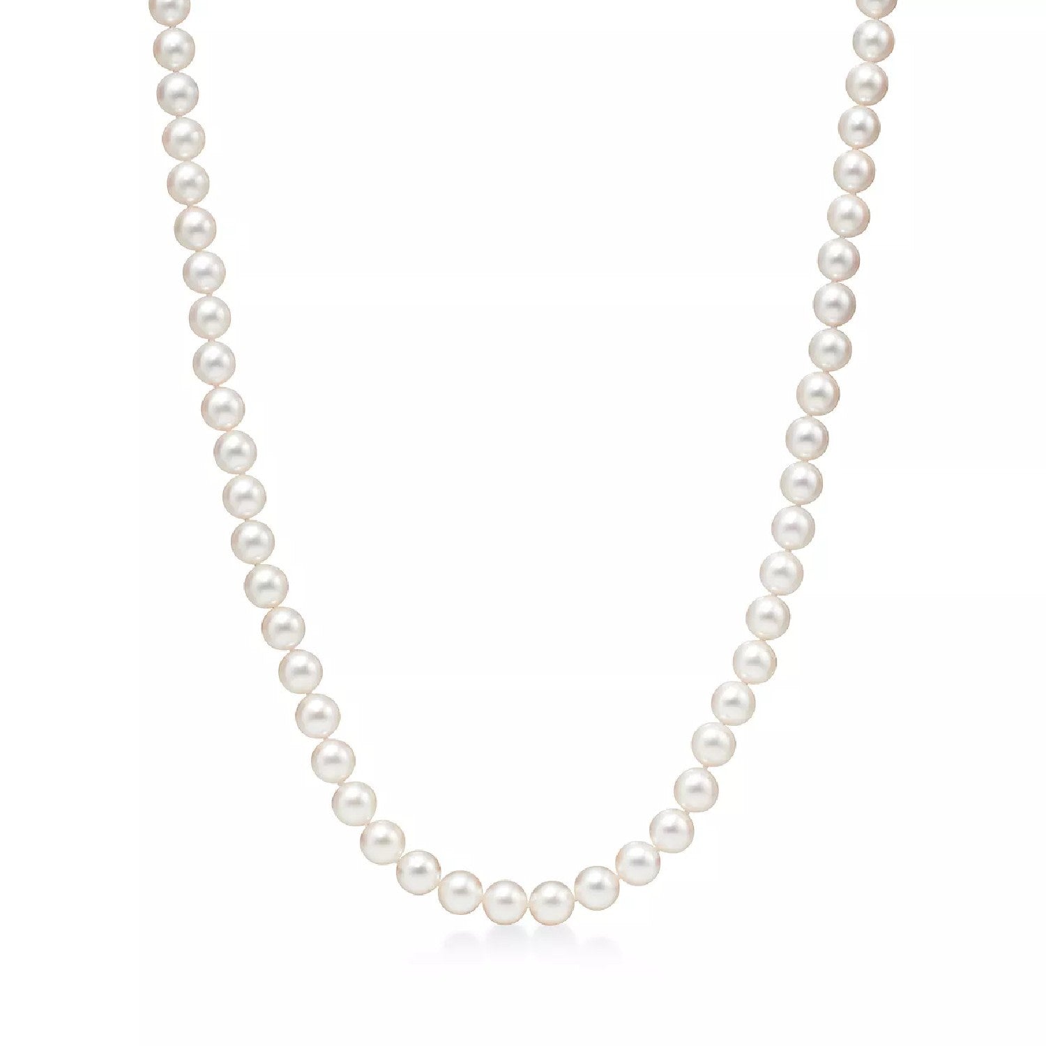 Natural Pearl Necklace In Sterling Silver