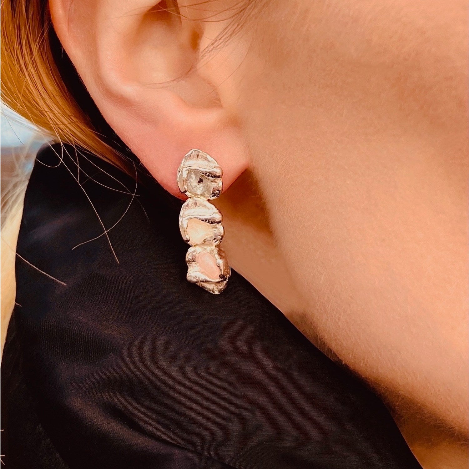 Chomsky Stack Earrings – Silver