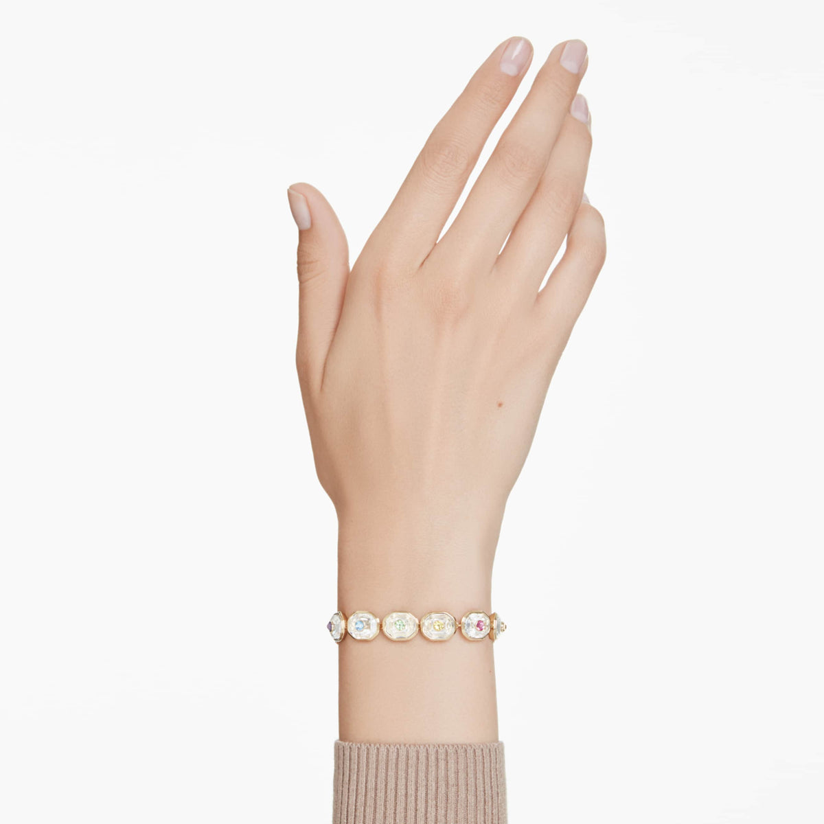 CHROMA BRACELET OCTAGON CUT MULTICOLORED GOLD TONE PLATED