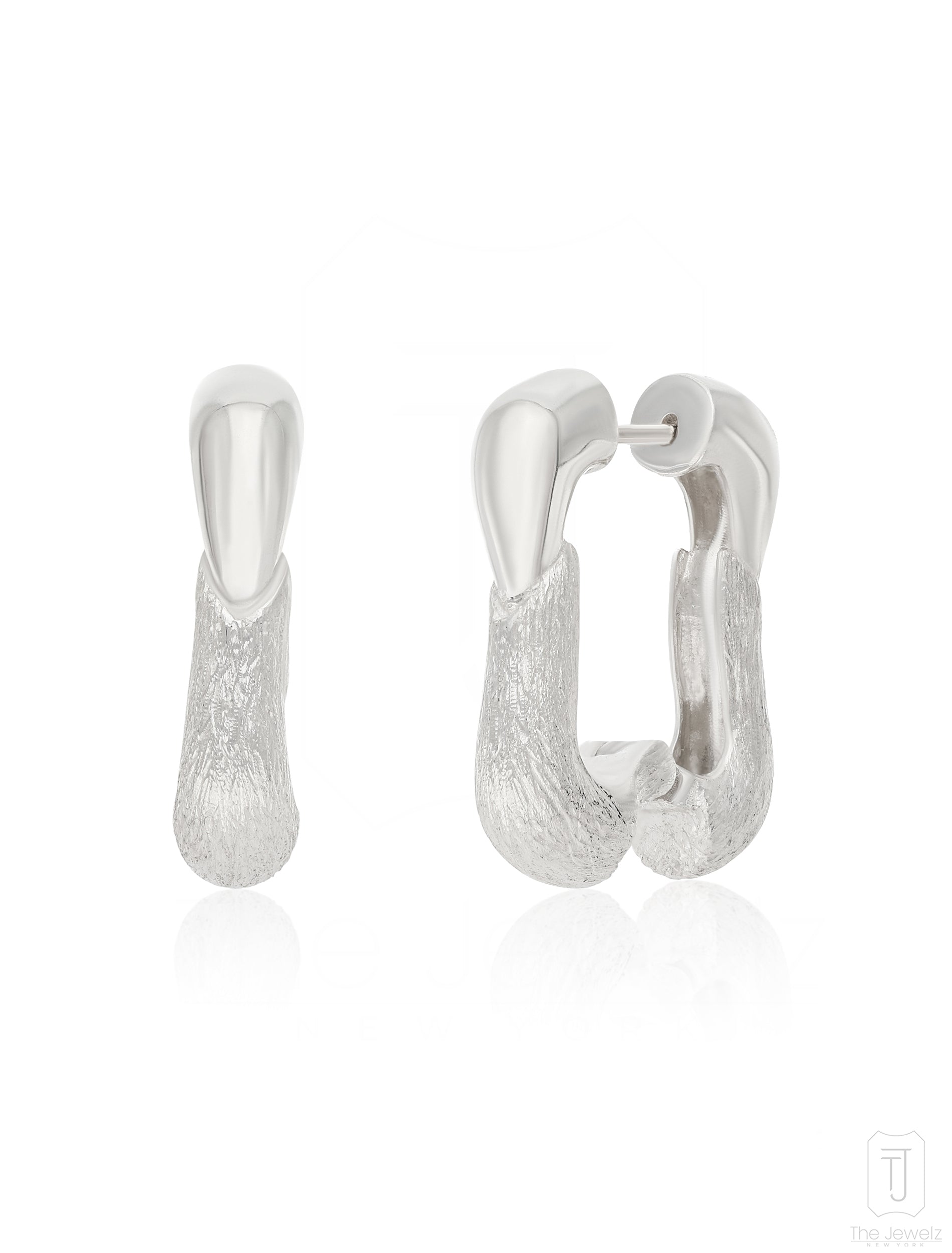 Chroma Sculptural Silver Huggies