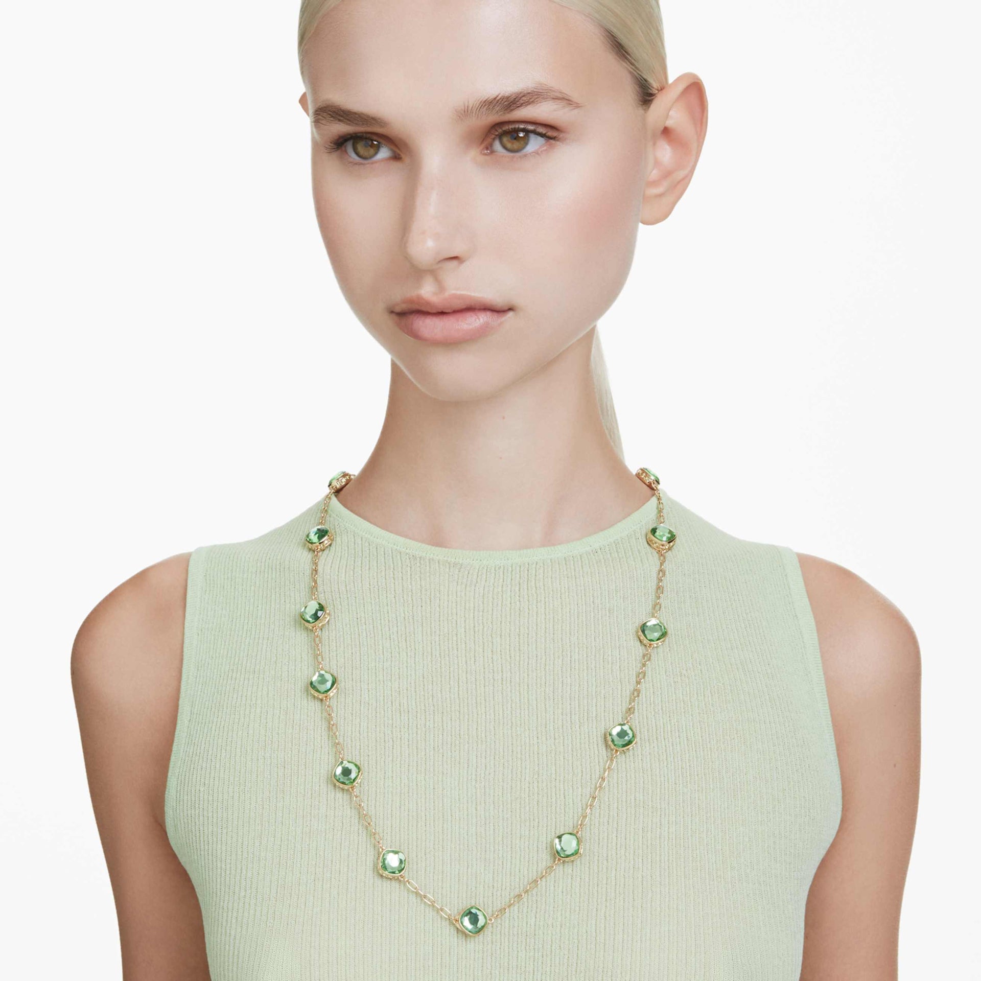 CHROMA STRANDAGE OCTAGON CUT MULTICOLORED GOLD TONE PLATED