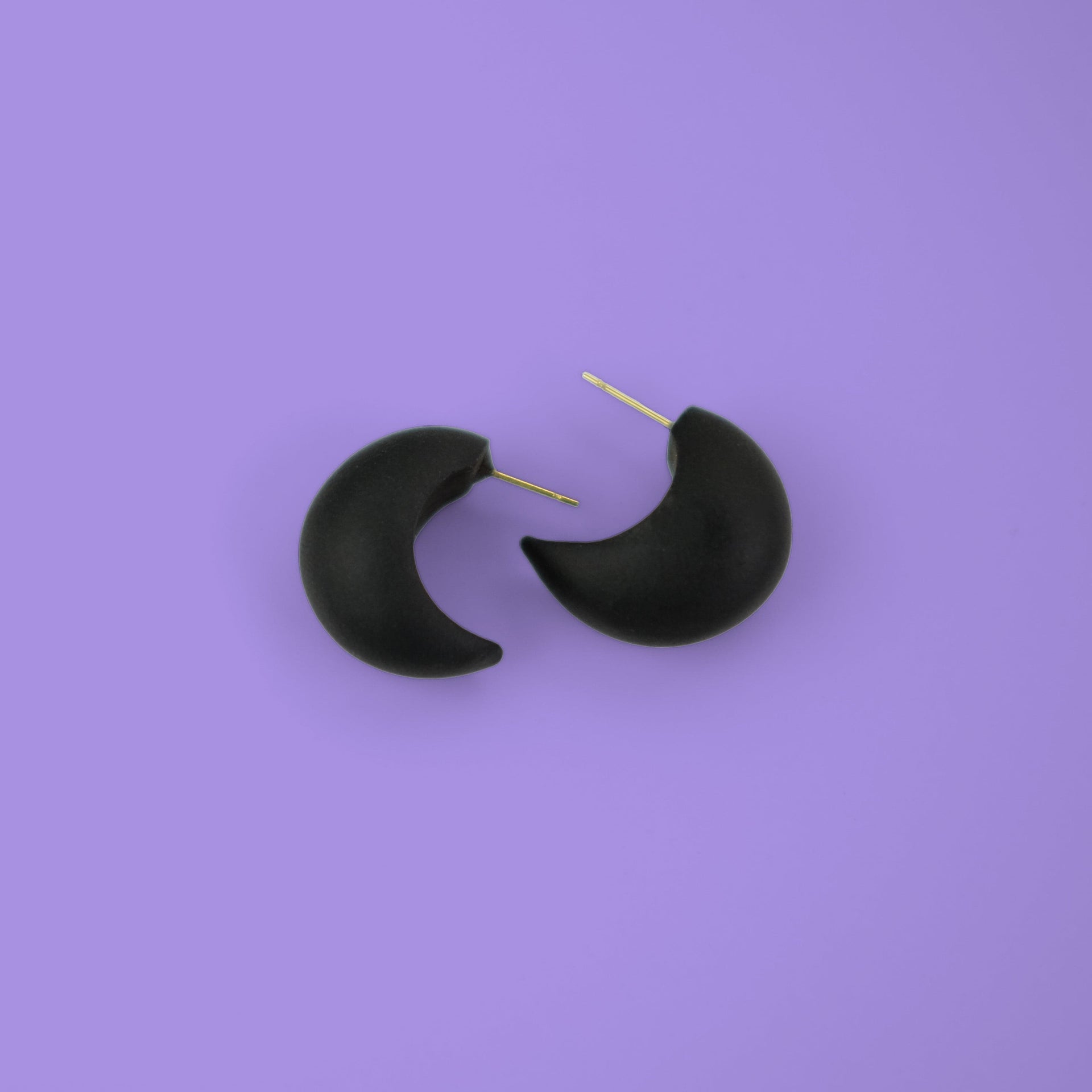Chubby Huggie Hoops In Black