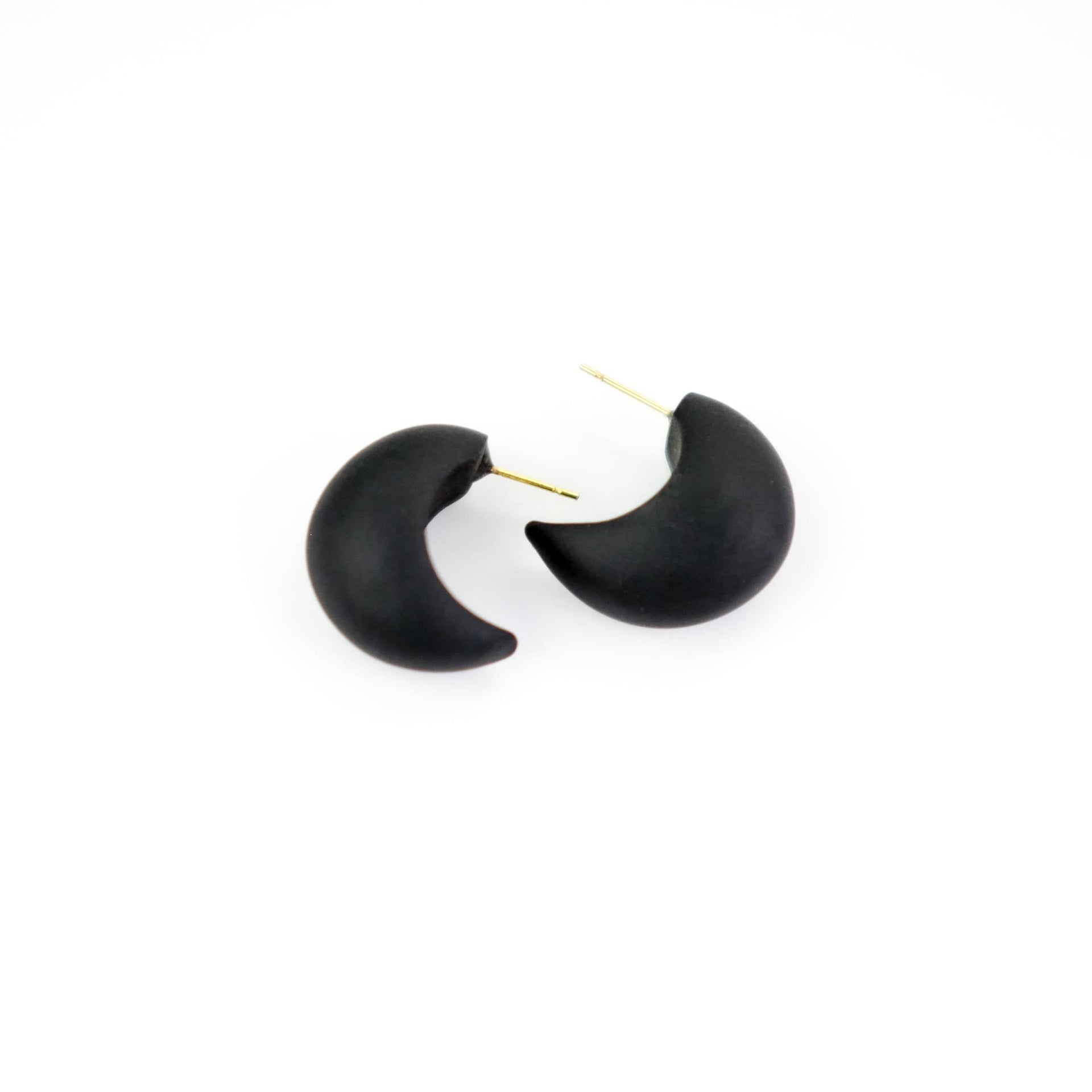 Chubby Huggie Hoops In Black