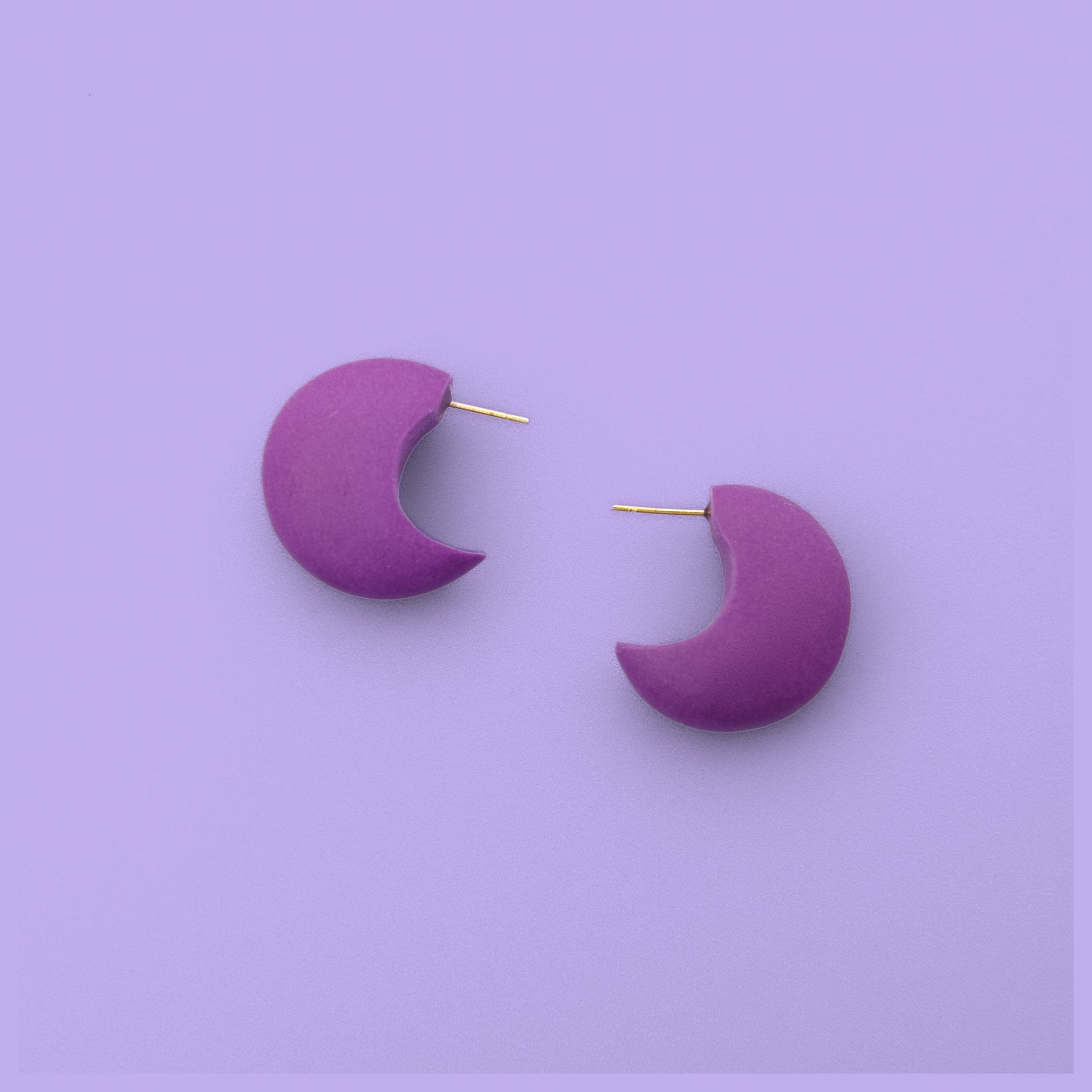 Chubby Huggie Hoops In Deep Purple