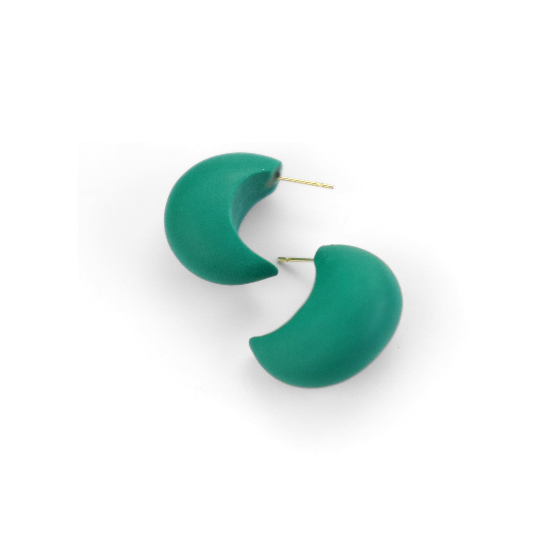 Chubby Huggie Hoops In Emerald