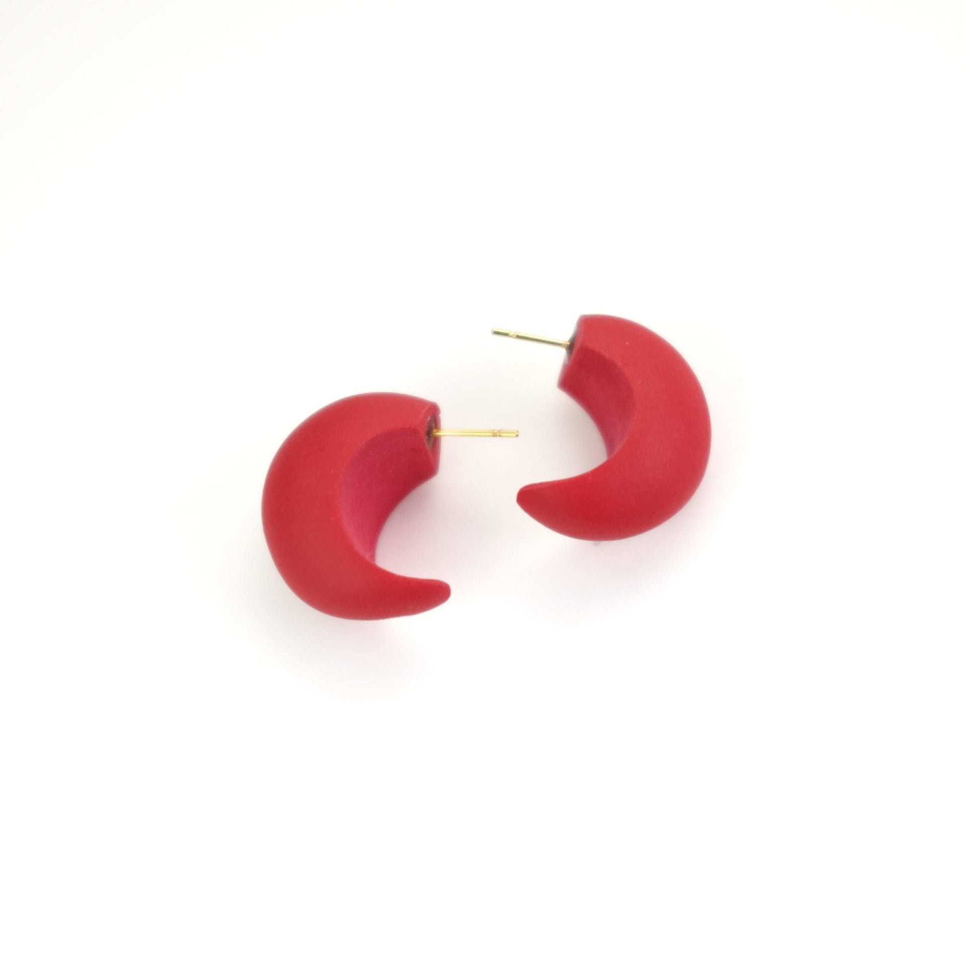 Chubby Huggie Hoops In Red