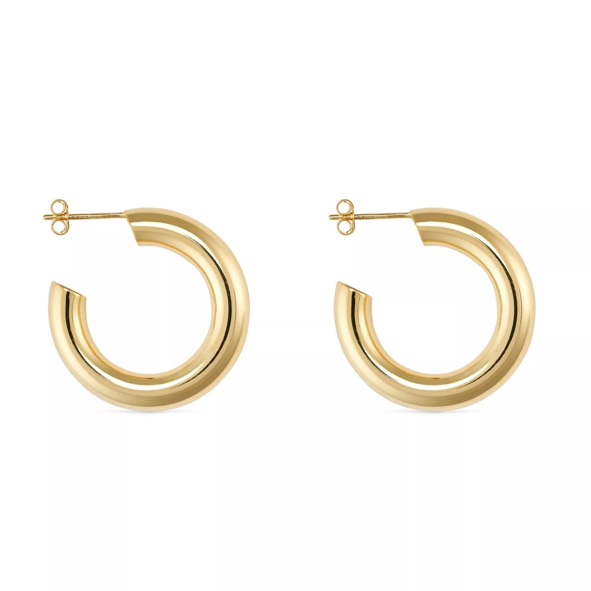 Chunky 14K Gold Hoop Earrings