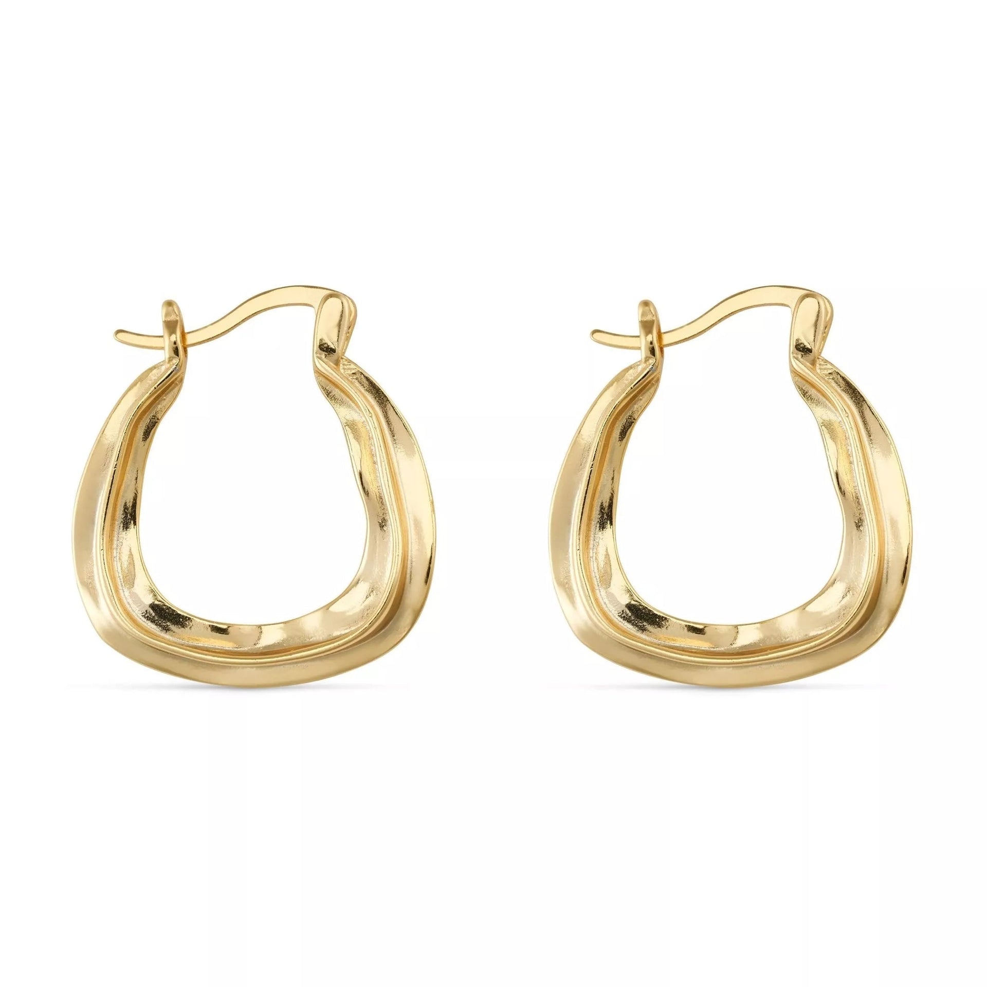 Chunky Gold Oval Hoop Earrings