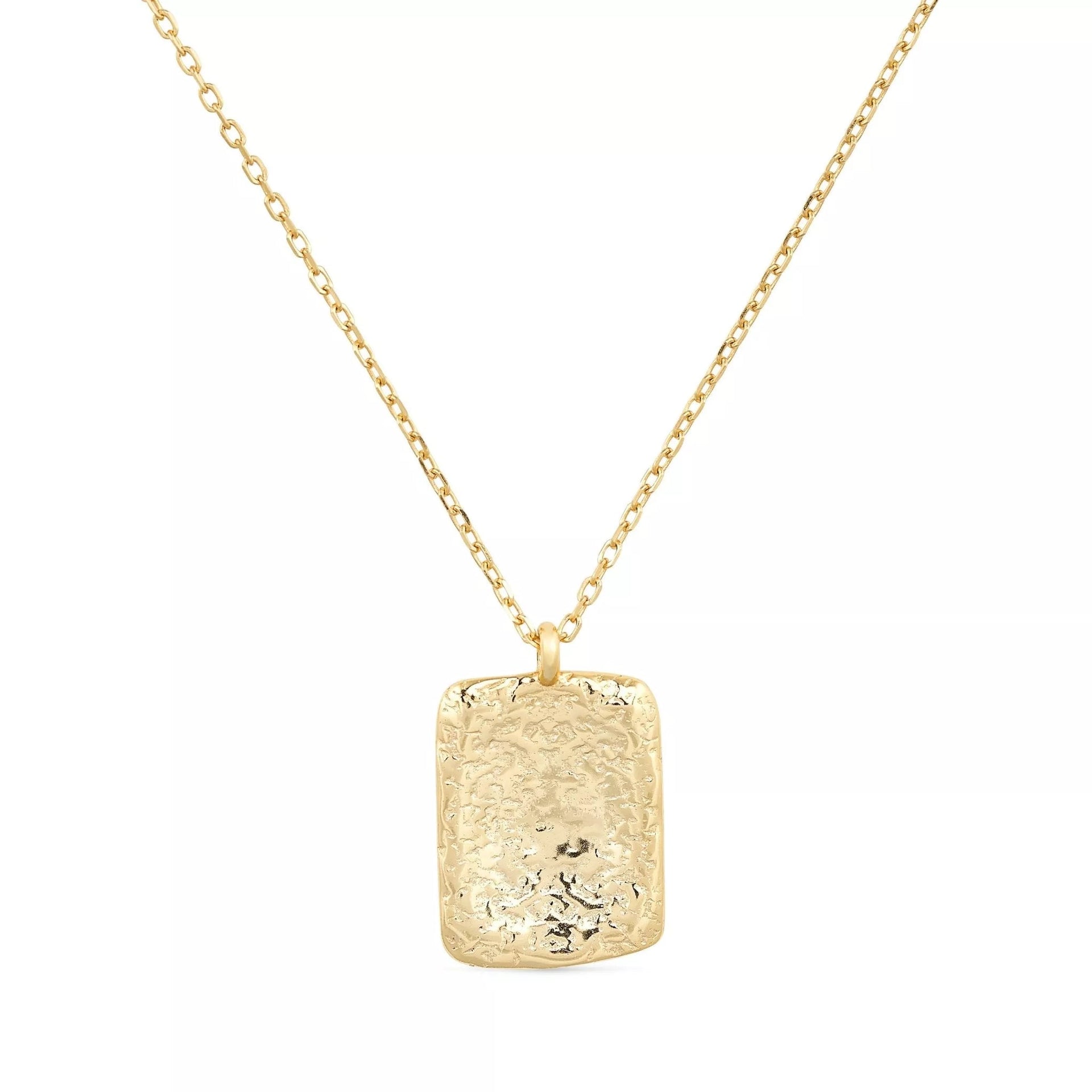 Textured Gold Coin Medallion Necklace
