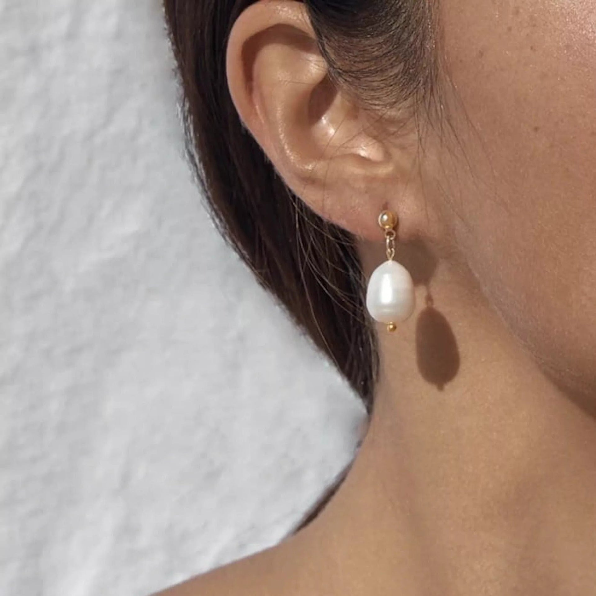 Chunky Gold Freshwater Earrings
