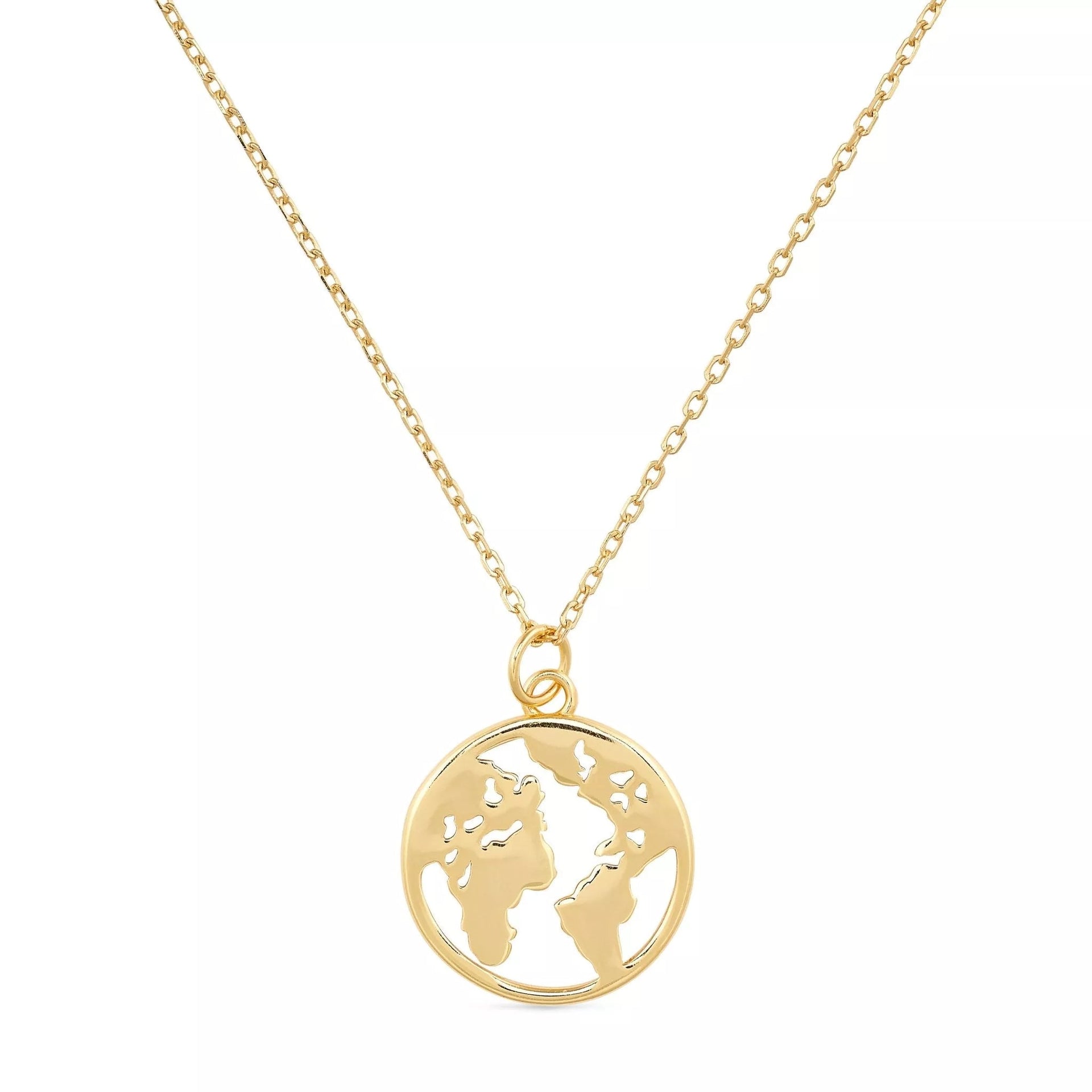 Chunky Gold Globe Earth Necklace