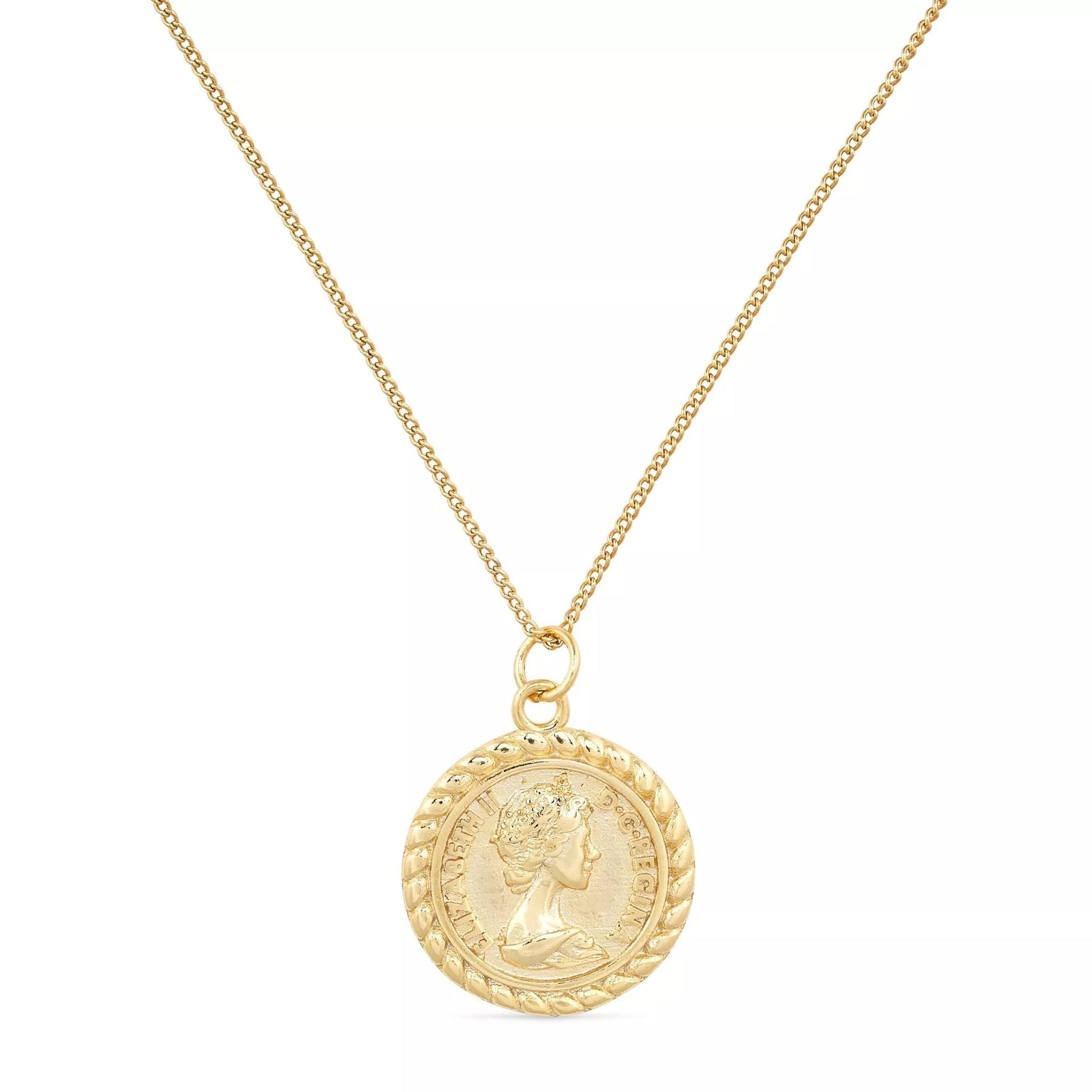 Chunky Gold Lucky Coin Medallion Necklace