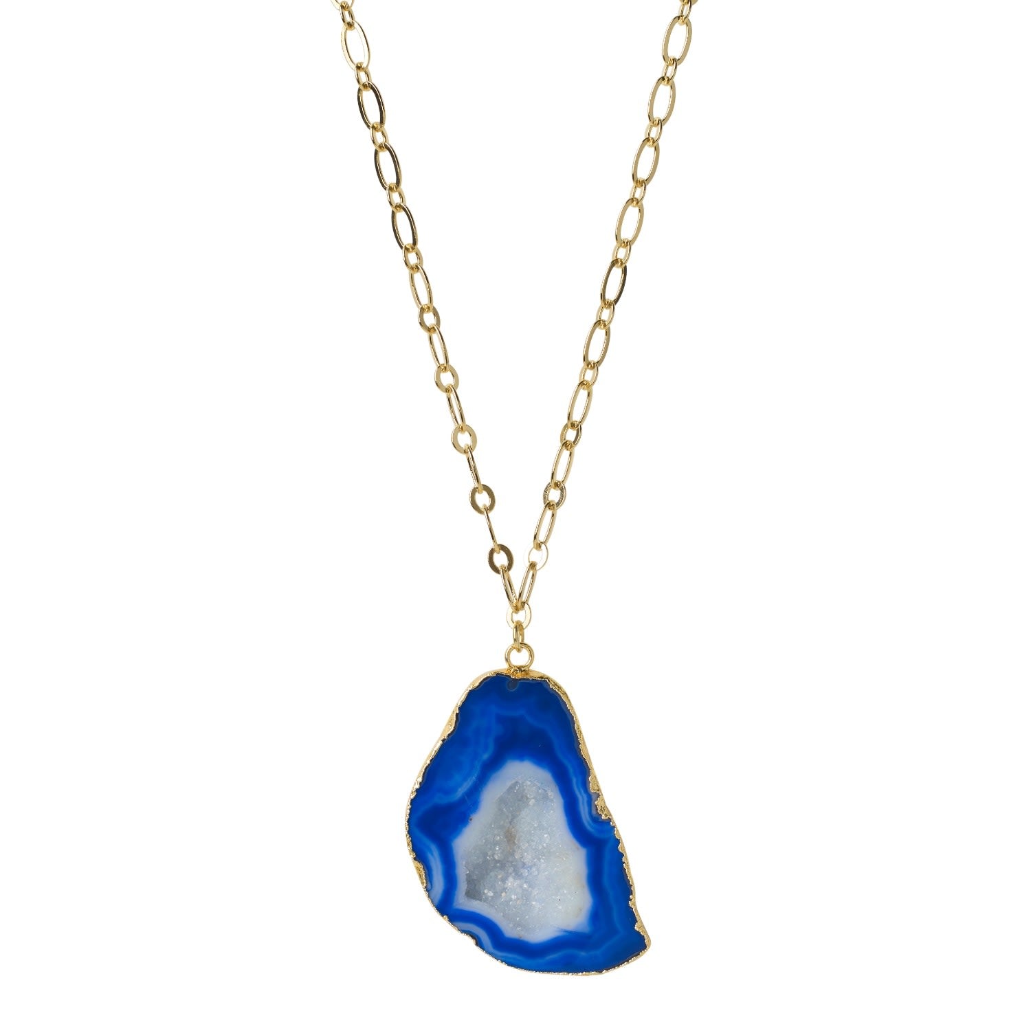 Chunky And I Like It Long Gemstone Blue Pendant Necklace