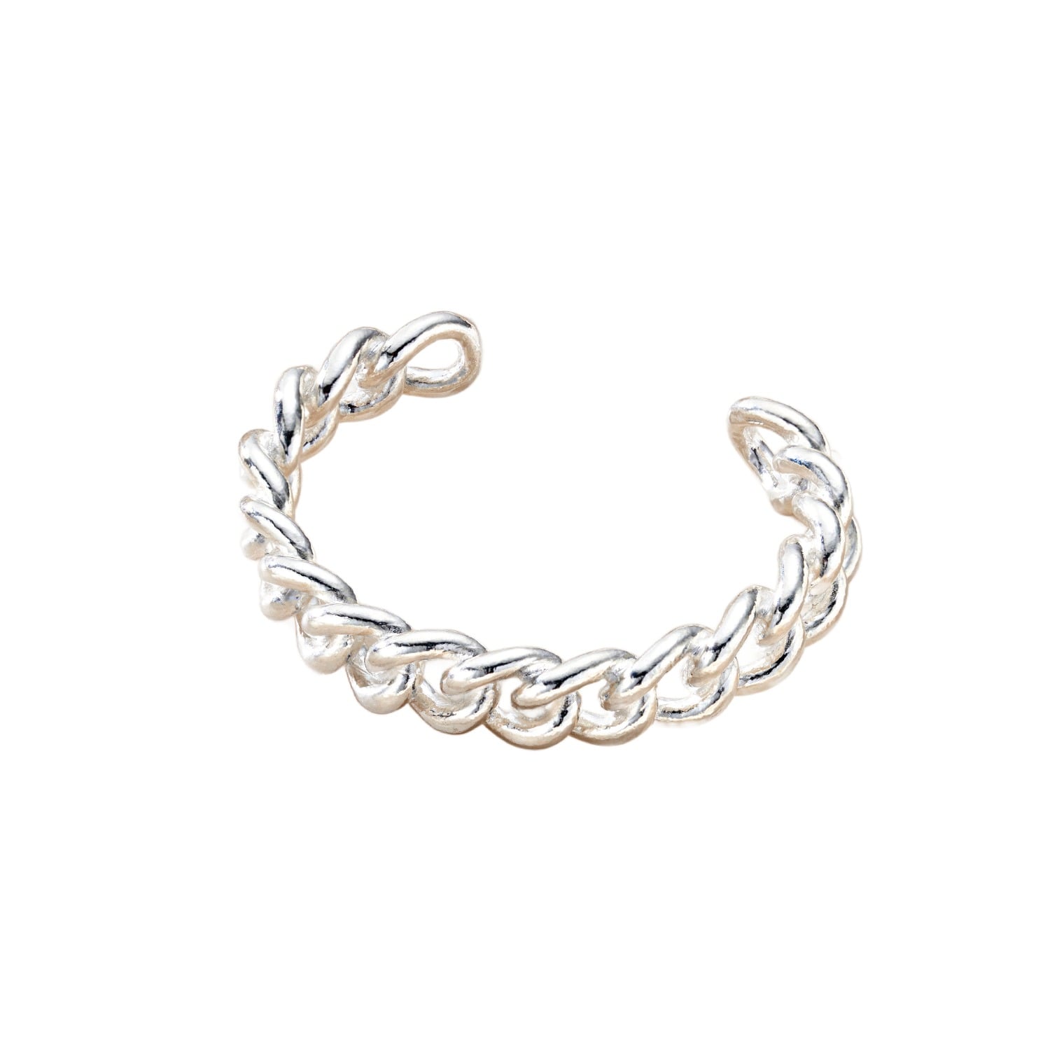 Chunky Curb Link Silver Cuff